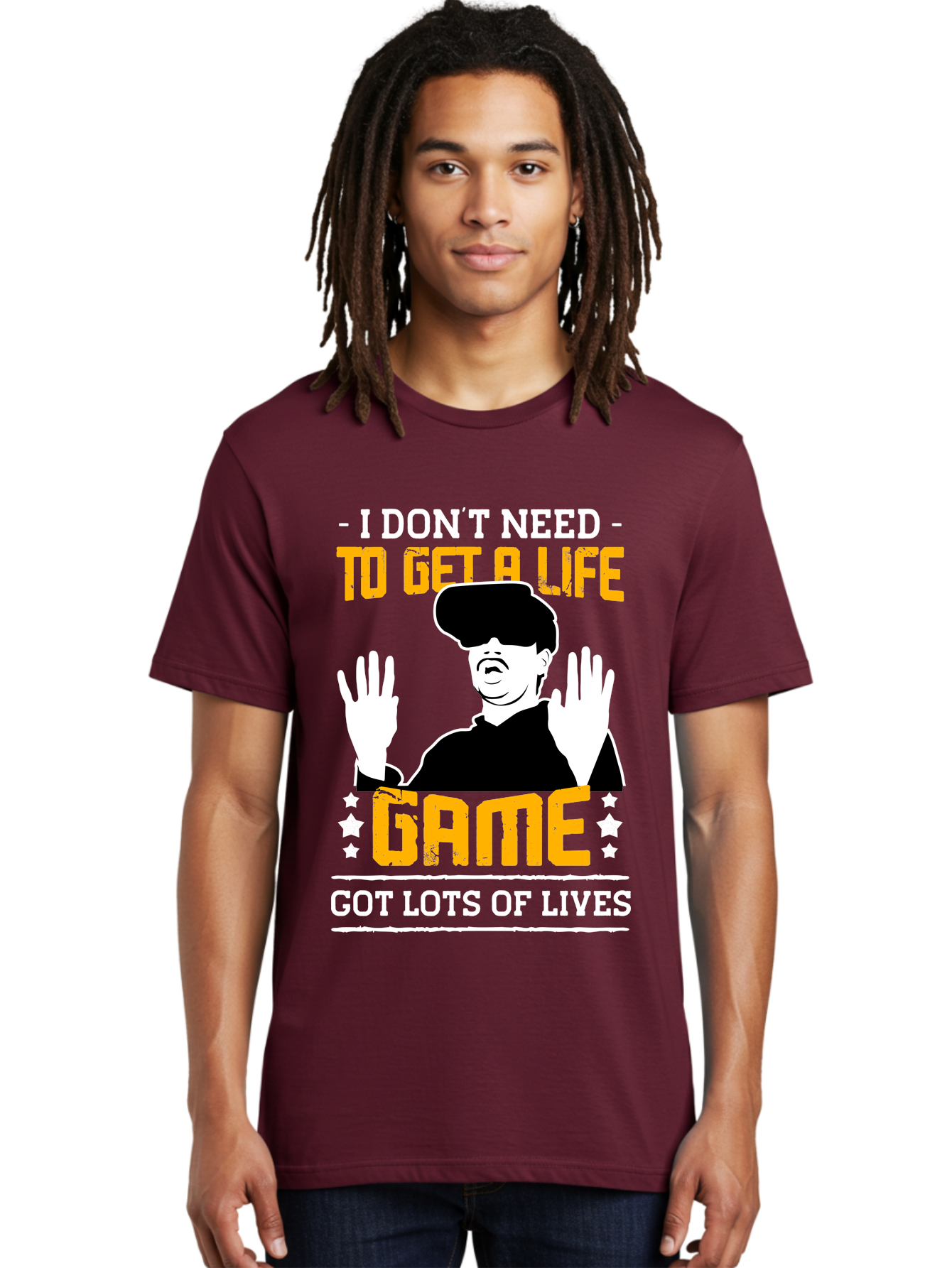I-Don-T-Need-To-Get-A-Life-Game Men'S Graphic Tee, 100% Cotton, Comfortable Casual Summer Wear, Machine Washable, Gaming Humor, Video Game Quote, Gamer Lifestyle, Multiple Lives, Playful Graphics, Gaming Culture, Retro Gaming Style -  Aaa645 14