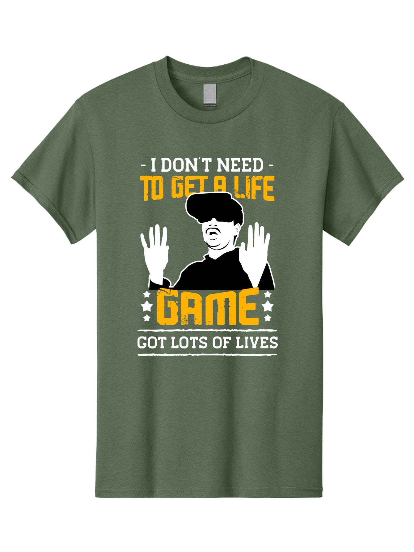 I-Don-T-Need-To-Get-A-Life-Game Men'S Graphic Tee, 100% Cotton, Comfortable Casual Summer Wear, Machine Washable, Gaming Humor, Video Game Quote, Gamer Lifestyle, Multiple Lives, Playful Graphics, Gaming Culture, Retro Gaming Style -  Aaa645 4