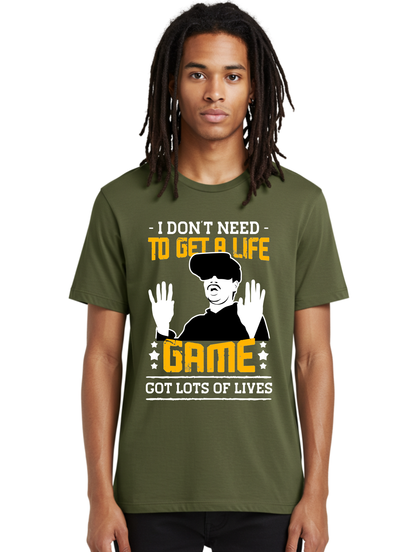 I-Don-T-Need-To-Get-A-Life-Game Men'S Graphic Tee, 100% Cotton, Comfortable Casual Summer Wear, Machine Washable, Gaming Humor, Video Game Quote, Gamer Lifestyle, Multiple Lives, Playful Graphics, Gaming Culture, Retro Gaming Style -  Aaa645 16