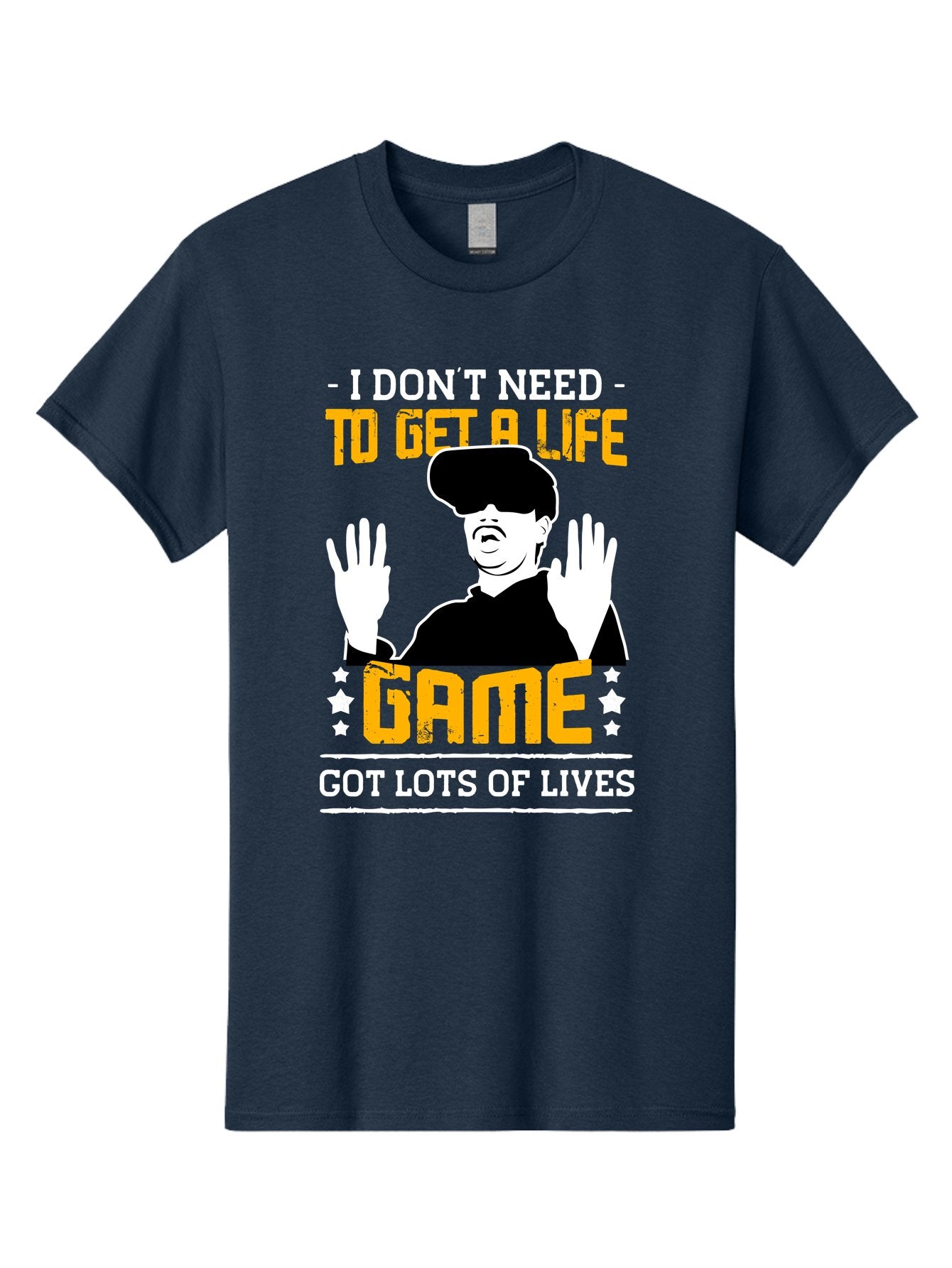 I-Don-T-Need-To-Get-A-Life-Game Men'S Graphic Tee, 100% Cotton, Comfortable Casual Summer Wear, Machine Washable, Gaming Humor, Video Game Quote, Gamer Lifestyle, Multiple Lives, Playful Graphics, Gaming Culture, Retro Gaming Style -  Aaa645