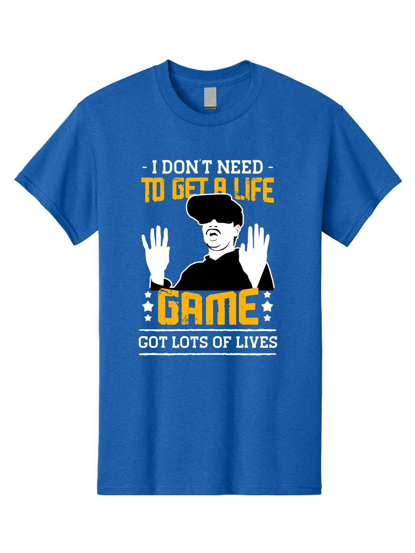 I-Don-T-Need-To-Get-A-Life-Game Men'S Graphic Tee, 100% Cotton, Comfortable Casual Summer Wear, Machine Washable, Gaming Humor, Video Game Quote, Gamer Lifestyle, Multiple Lives, Playful Graphics, Gaming Culture, Retro Gaming Style -  Aaa645
