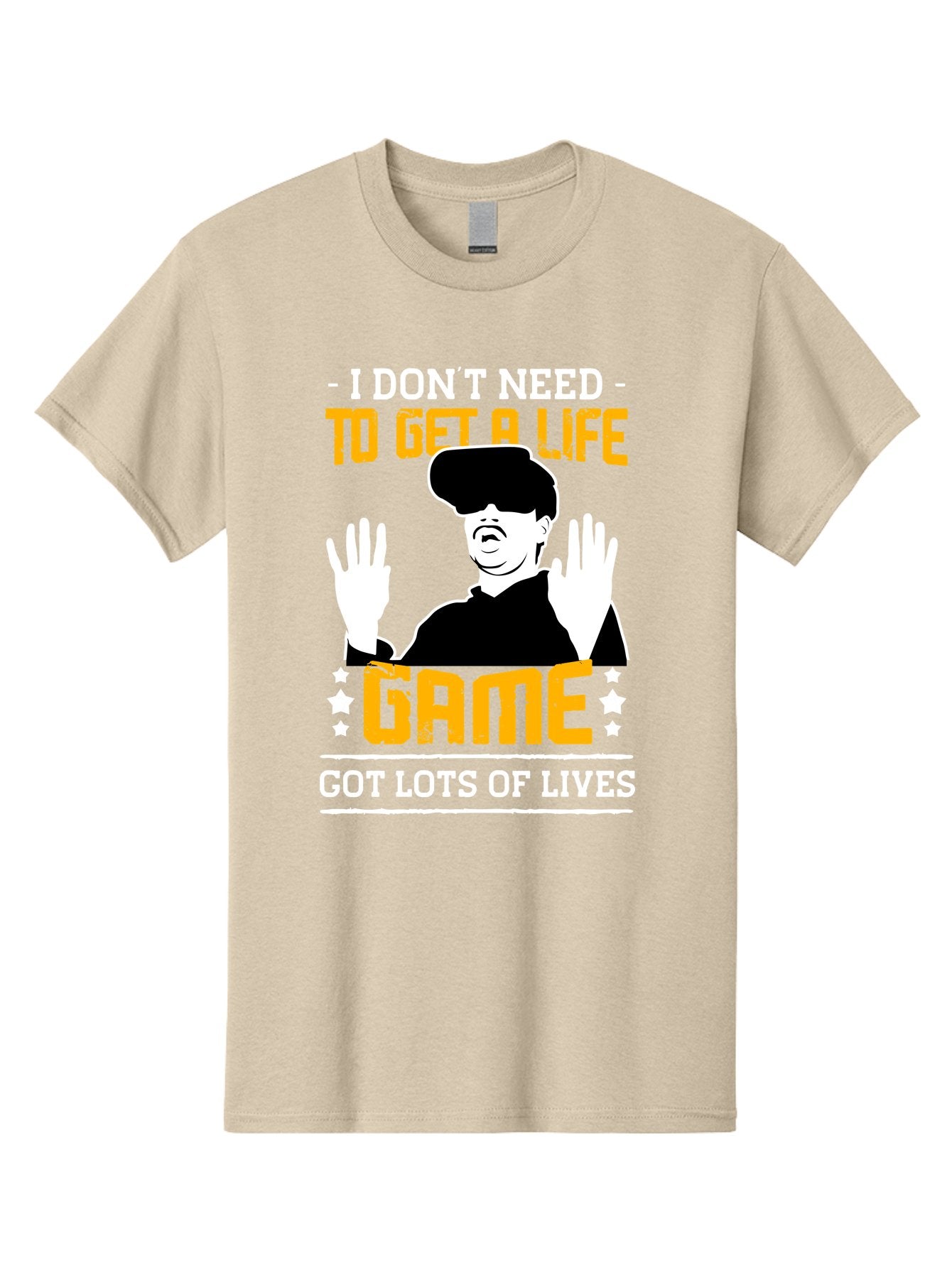 I-Don-T-Need-To-Get-A-Life-Game Men'S Graphic Tee, 100% Cotton, Comfortable Casual Summer Wear, Machine Washable, Gaming Humor, Video Game Quote, Gamer Lifestyle, Multiple Lives, Playful Graphics, Gaming Culture, Retro Gaming Style -  Aaa645 6