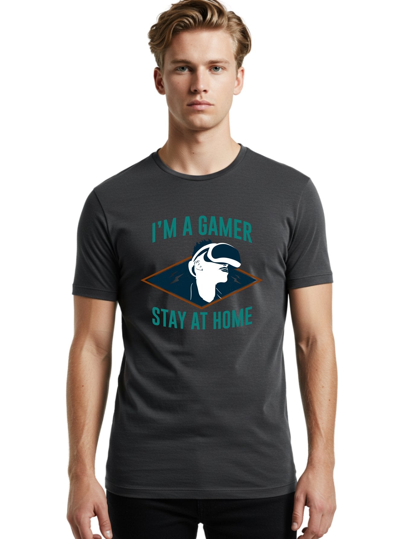 I-M-A-Gamer-Stay-At-Home Men'S Graphic Tee, 100% Cotton, Comfortable Casual Summer Wear, Machine Washable, Gamer, Vr Headset, Stay At Home, Gaming Culture, Online Gaming, Virtual Reality Experience, Gaming Lifestyle, Tech Enthusiast -  Aaa646 27