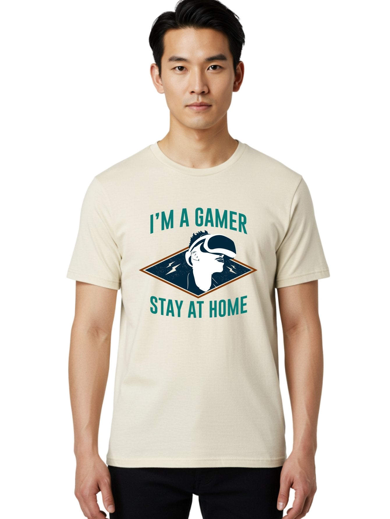 I-M-A-Gamer-Stay-At-Home Men'S Graphic Tee, 100% Cotton, Comfortable Casual Summer Wear, Machine Washable, Gamer, Vr Headset, Stay At Home, Gaming Culture, Online Gaming, Virtual Reality Experience, Gaming Lifestyle, Tech Enthusiast -  Aaa646 22