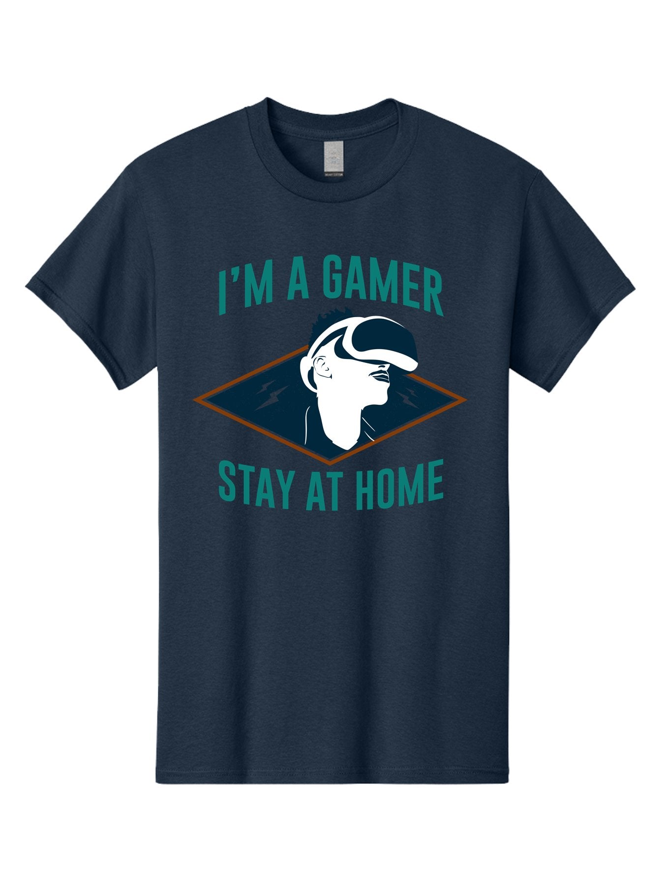 I-M-A-Gamer-Stay-At-Home Men'S Graphic Tee, 100% Cotton, Comfortable Casual Summer Wear, Machine Washable, Gamer, Vr Headset, Stay At Home, Gaming Culture, Online Gaming, Virtual Reality Experience, Gaming Lifestyle, Tech Enthusiast -  Aaa646