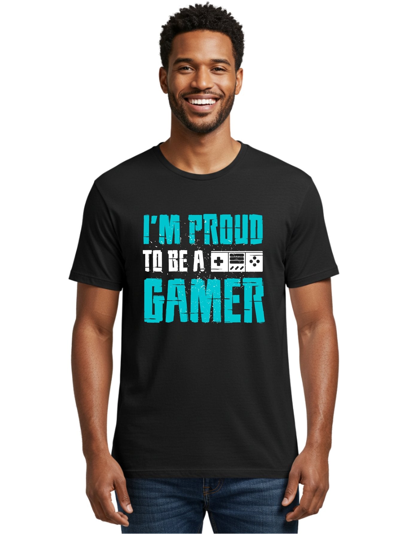 I-M-Proud-To-Be-A-Gamer Men'S Graphic Tee, 100% Cotton, Comfortable Casual Summer Wear, Machine Washable, Gaming Culture, Gamer Pride, Video Games, Gaming Community, Gamer Identity, Positive Affirmation, Game On -  Aaa647 27