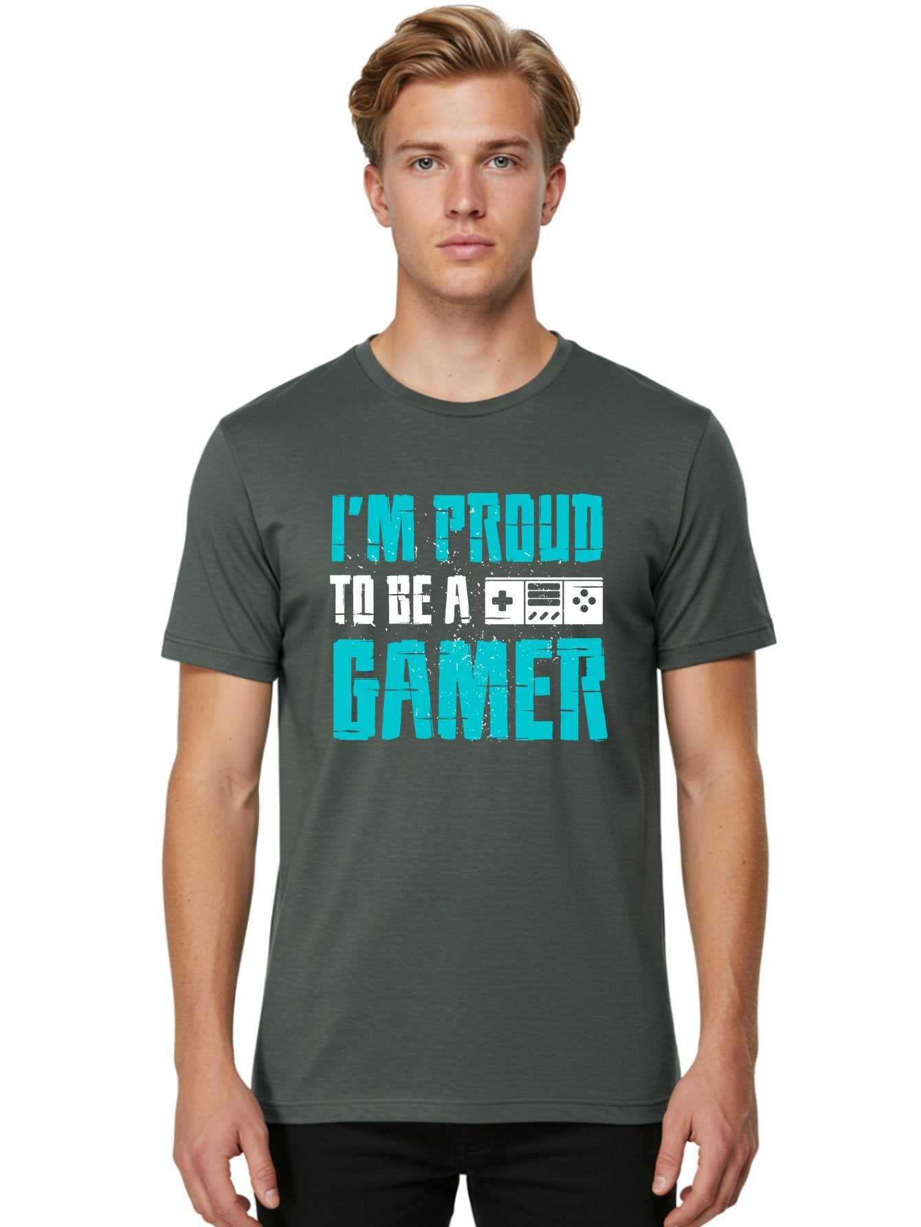 I-M-Proud-To-Be-A-Gamer Men'S Graphic Tee, 100% Cotton, Comfortable Casual Summer Wear, Machine Washable, Gaming Culture, Gamer Pride, Video Games, Gaming Community, Gamer Identity, Positive Affirmation, Game On -  Aaa647 17