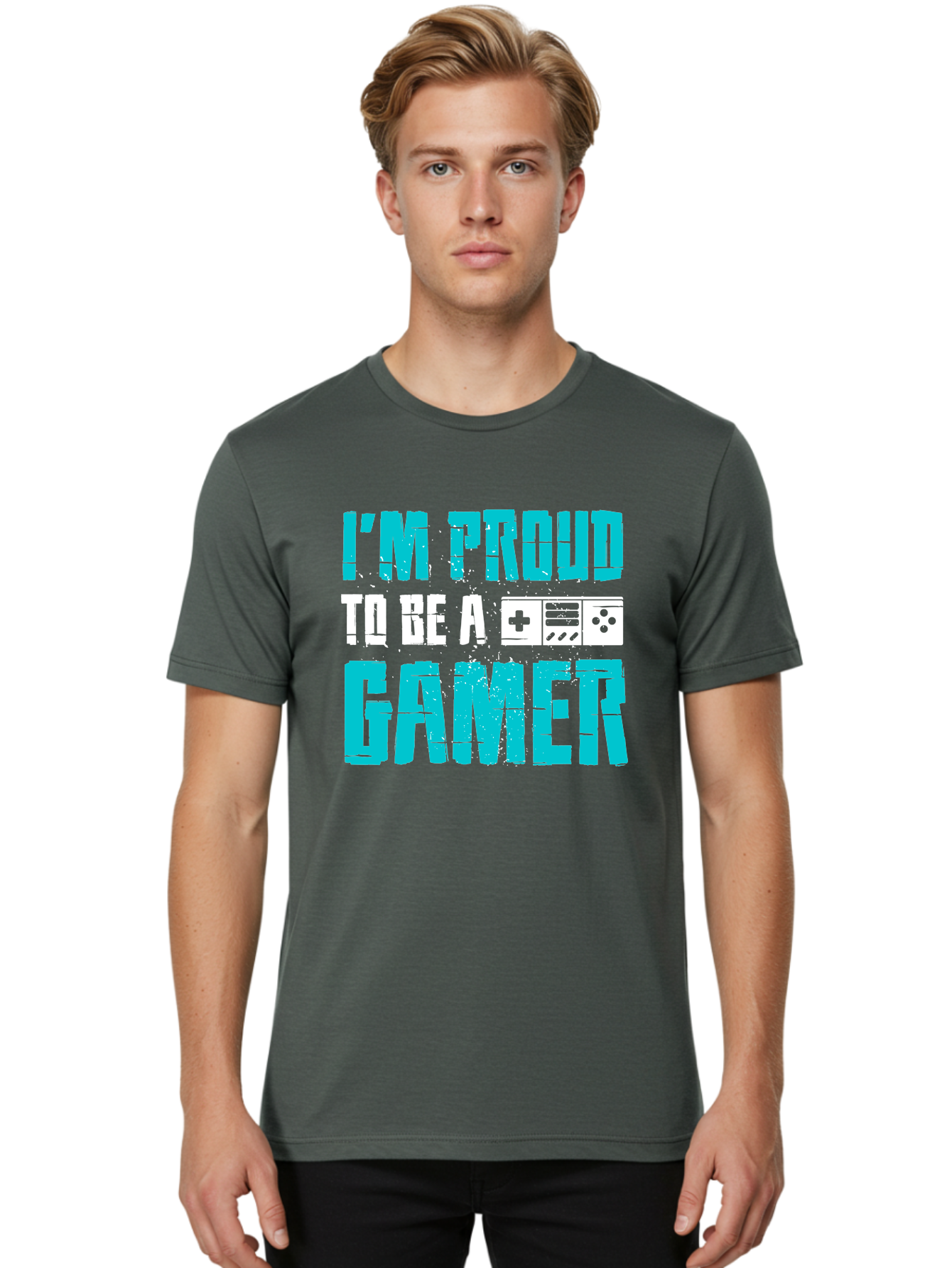 I-M-Proud-To-Be-A-Gamer Men'S Graphic Tee, 100% Cotton, Comfortable Casual Summer Wear, Machine Washable, Gaming Culture, Gamer Pride, Video Games, Gaming Community, Gamer Identity, Positive Affirmation, Game On -  Aaa647 18