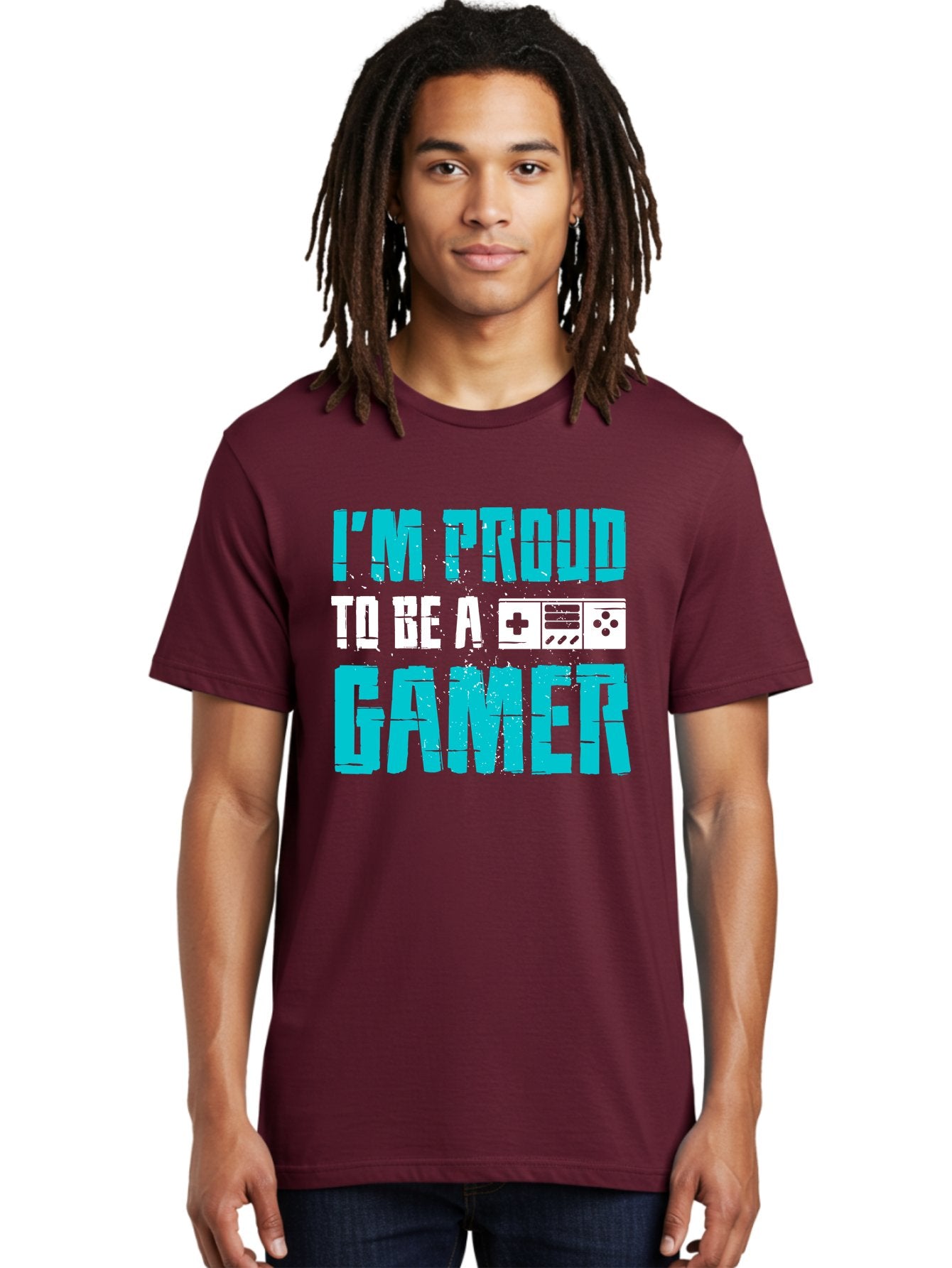 I-M-Proud-To-Be-A-Gamer Men'S Graphic Tee, 100% Cotton, Comfortable Casual Summer Wear, Machine Washable, Gaming Culture, Gamer Pride, Video Games, Gaming Community, Gamer Identity, Positive Affirmation, Game On -  Aaa647 23