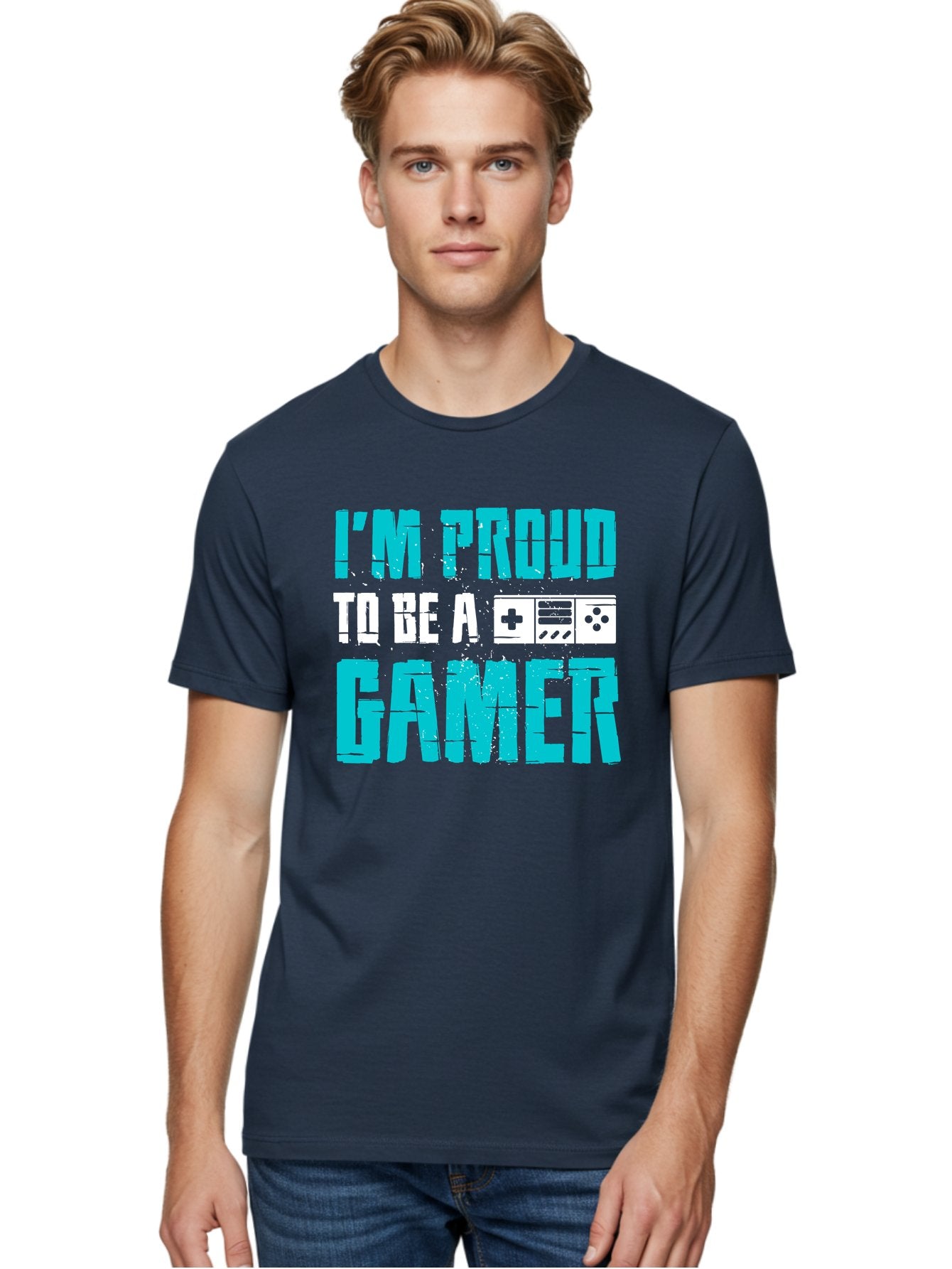 I-M-Proud-To-Be-A-Gamer Men'S Graphic Tee, 100% Cotton, Comfortable Casual Summer Wear, Machine Washable, Gaming Culture, Gamer Pride, Video Games, Gaming Community, Gamer Identity, Positive Affirmation, Game On -  Aaa647 22