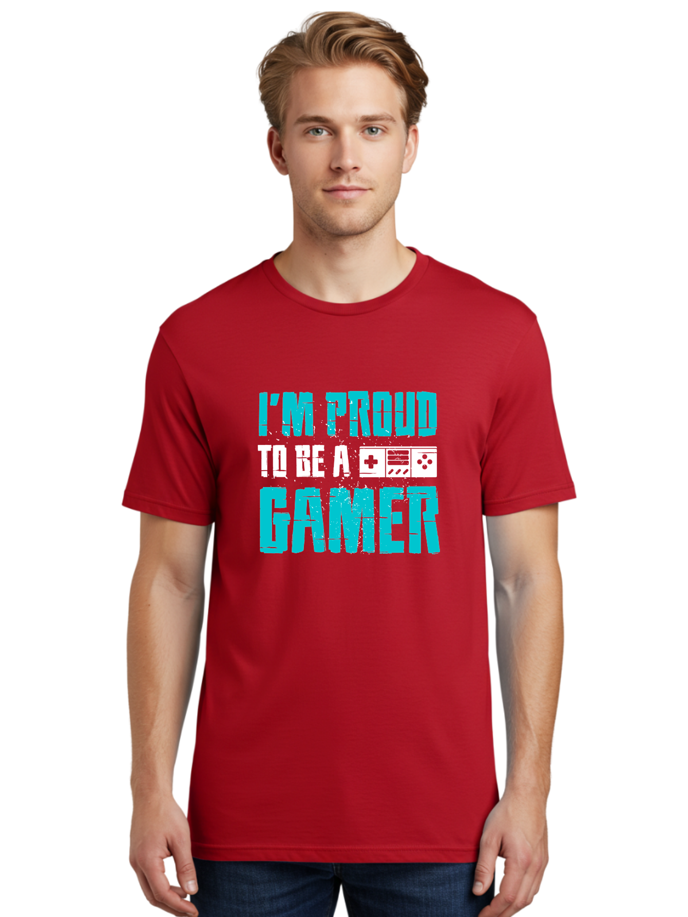 I-M-Proud-To-Be-A-Gamer Men'S Graphic Tee, 100% Cotton, Comfortable Casual Summer Wear, Machine Washable, Gaming Culture, Gamer Pride, Video Games, Gaming Community, Gamer Identity, Positive Affirmation, Game On -  Aaa647 24