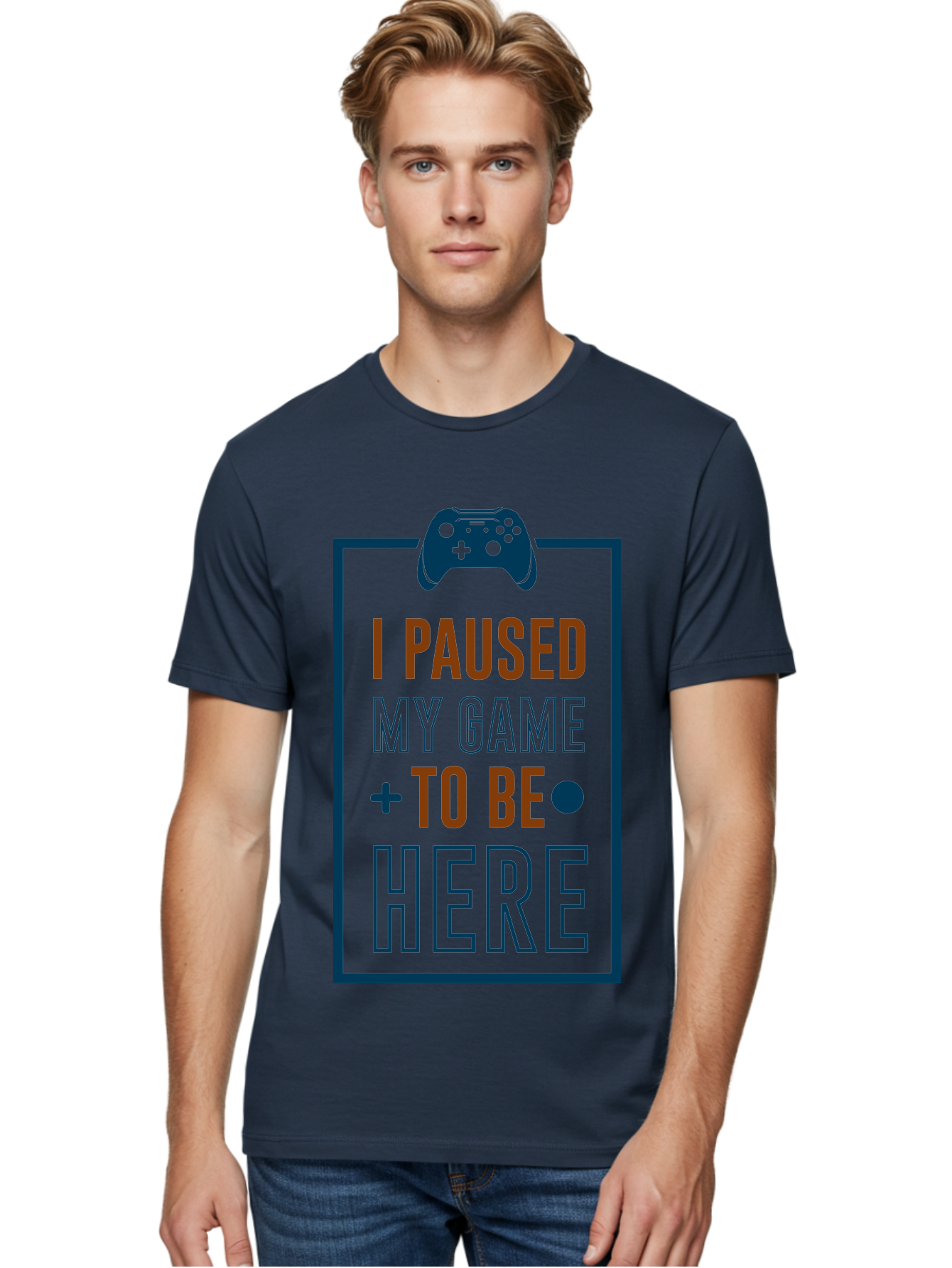 I-Paused-My-Game Men'S Graphic Tee, 100% Cotton, Comfortable Casual Summer Wear, Machine Washable, Gaming Quote, Paused Game, Funny Saying, Gamer Humor, Video Game Quote, Humorous Quote -  Aaa648