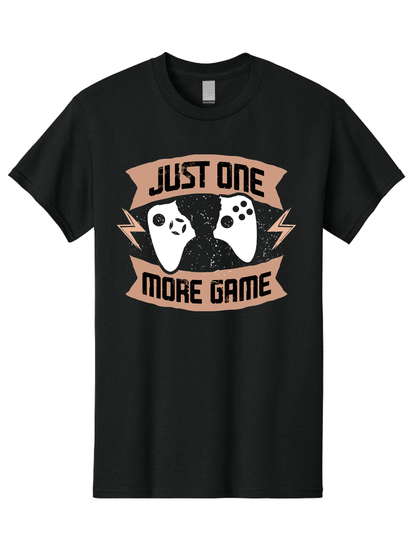 Just-One-More-Game Men'S Graphic Tee, 100% Cotton, Comfortable Casual Summer Wear, Machine Washable, Gaming Controllers, Video Game, Gaming Culture, Just One More Game, Playful Design, Gaming Quote, Retro Gaming -  Aaa649