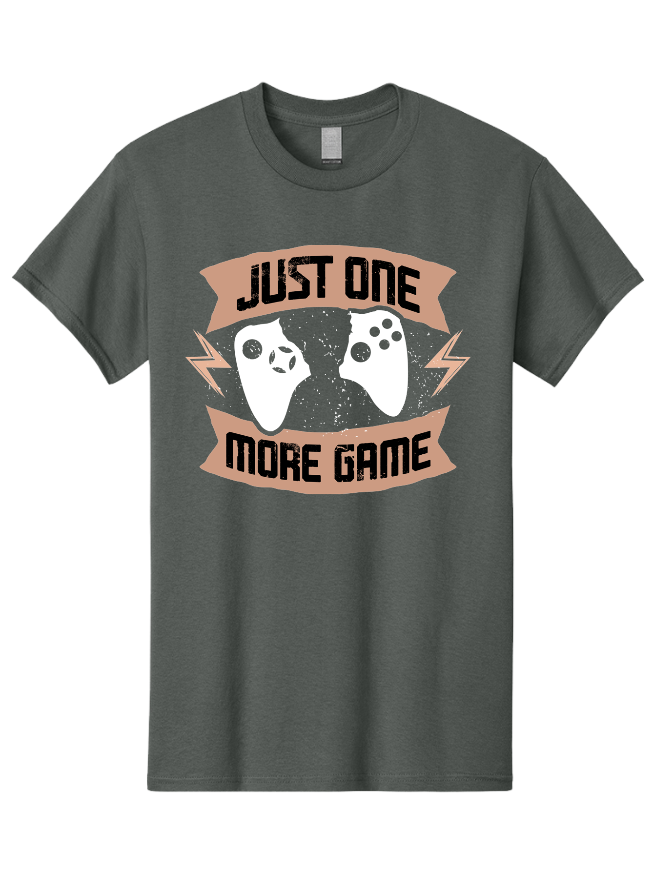 Just-One-More-Game Men'S Graphic Tee, 100% Cotton, Comfortable Casual Summer Wear, Machine Washable, Gaming Controllers, Video Game, Gaming Culture, Just One More Game, Playful Design, Gaming Quote, Retro Gaming -  Aaa649