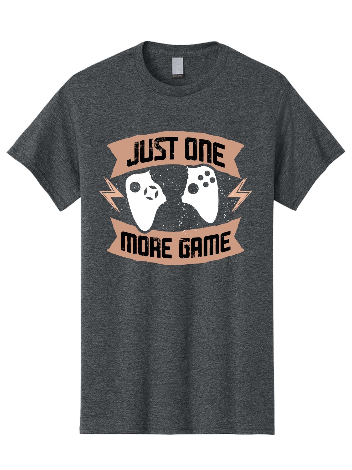 Just-One-More-Game Men'S Graphic Tee, 100% Cotton, Comfortable Casual Summer Wear, Machine Washable, Gaming Controllers, Video Game, Gaming Culture, Just One More Game, Playful Design, Gaming Quote, Retro Gaming -  Aaa649