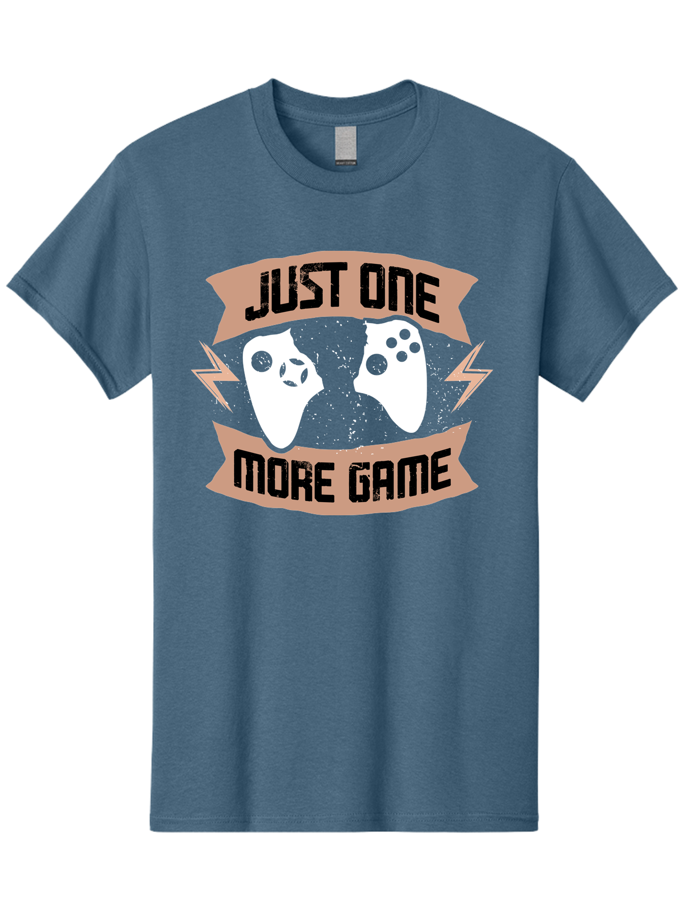 Just-One-More-Game Men'S Graphic Tee, 100% Cotton, Comfortable Casual Summer Wear, Machine Washable, Gaming Controllers, Video Game, Gaming Culture, Just One More Game, Playful Design, Gaming Quote, Retro Gaming -  Aaa649 3