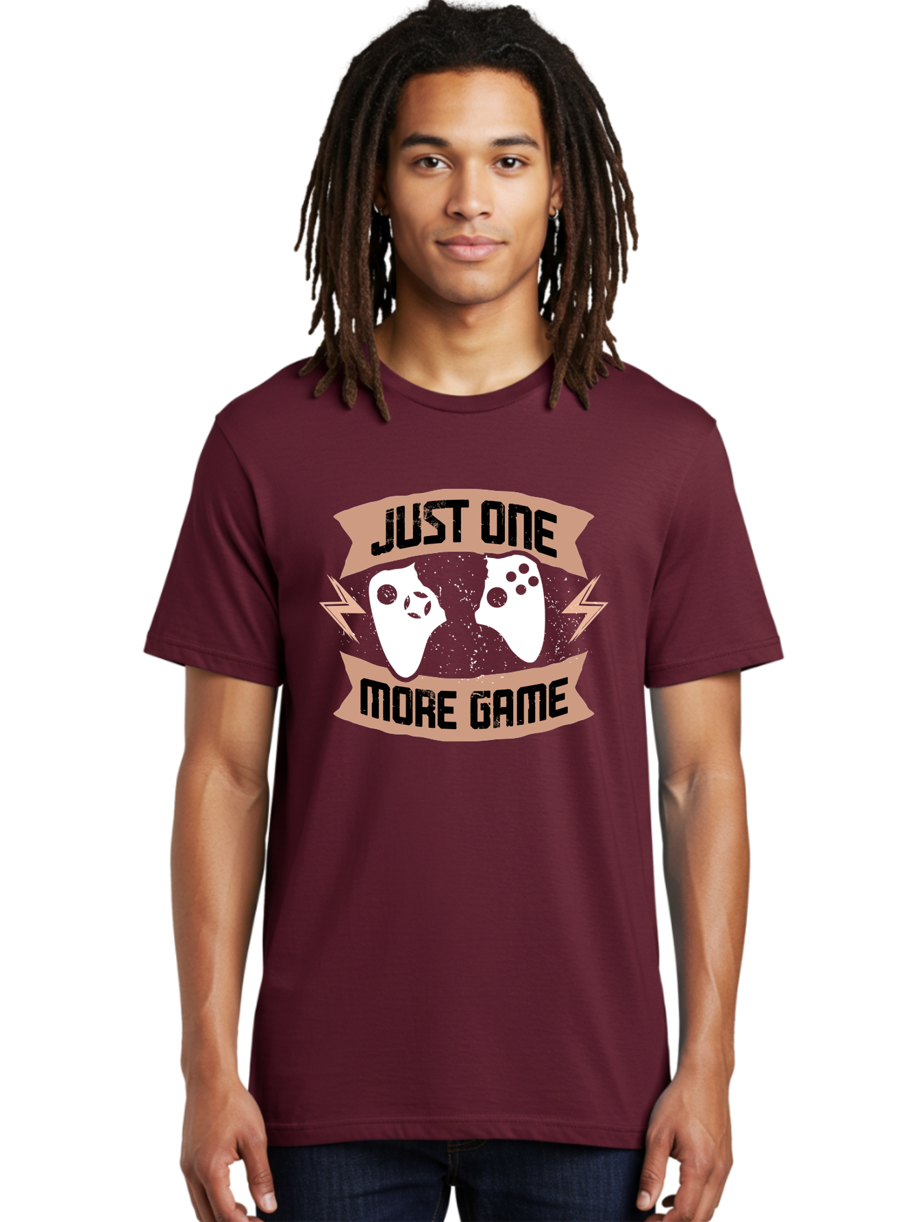 Just-One-More-Game Men'S Graphic Tee, 100% Cotton, Comfortable Casual Summer Wear, Machine Washable, Gaming Controllers, Video Game, Gaming Culture, Just One More Game, Playful Design, Gaming Quote, Retro Gaming -  Aaa649 14