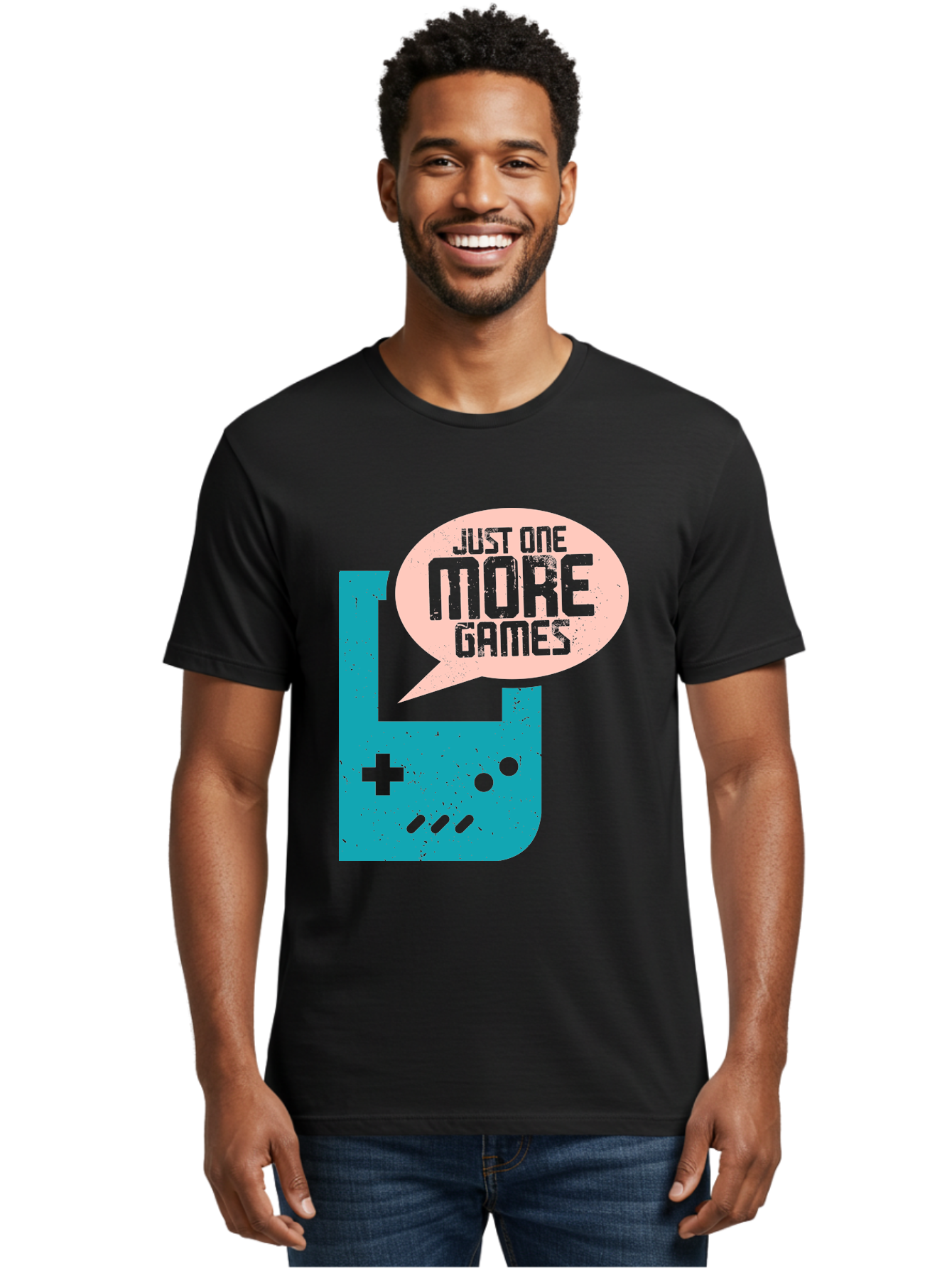 Just-One-More-Games Men'S Graphic Tee, 100% Cotton, Comfortable Casual Summer Wear, Machine Washable, Retro Gaming, Video Game Controller, Nostalgic Design, Just One More Games, Gaming Culture, Pixel Art, Retro Aesthetic, Gamer Quote, -  Aaa650 18