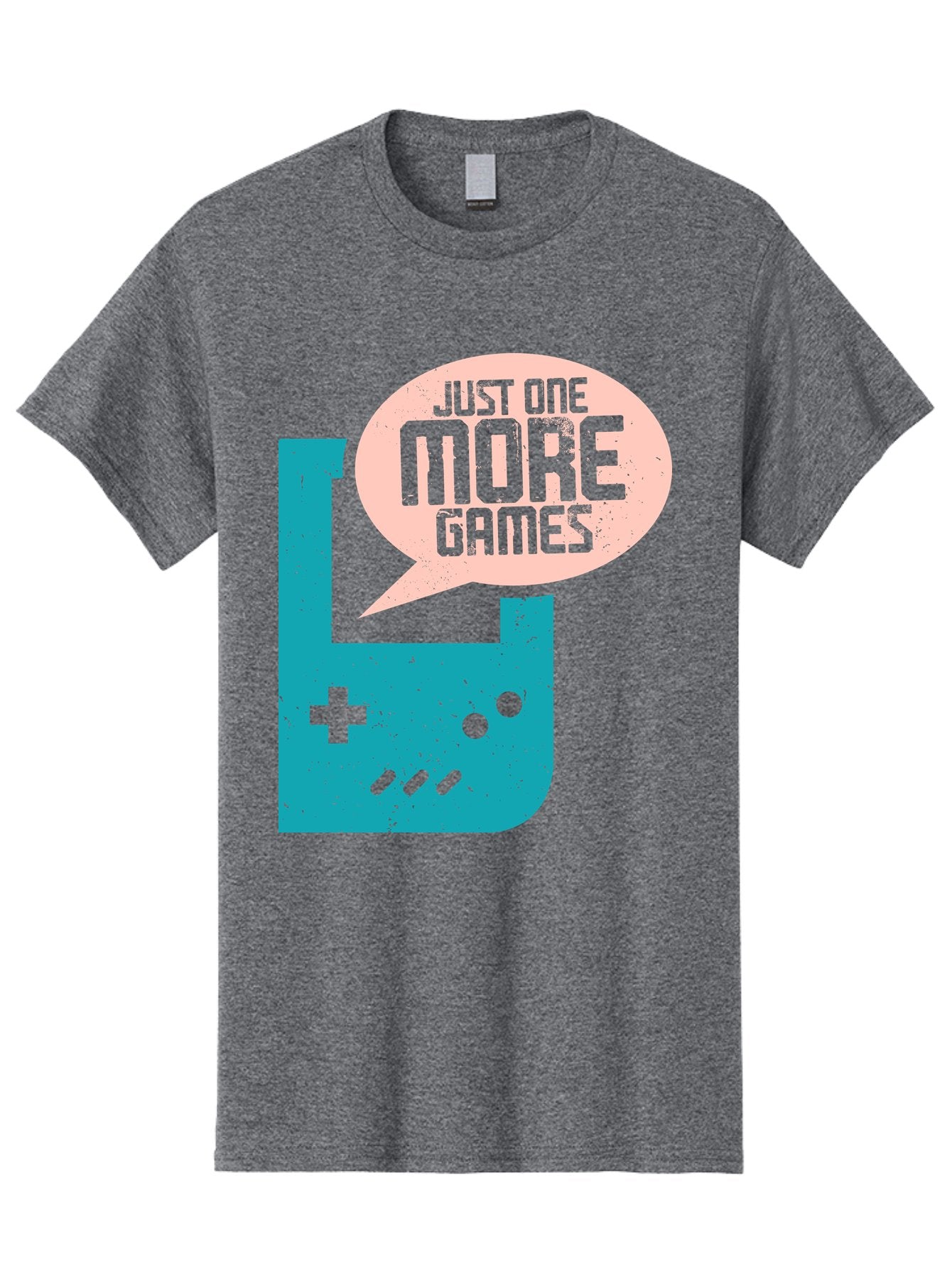 Just-One-More-Games Men'S Graphic Tee, 100% Cotton, Comfortable Casual Summer Wear, Machine Washable, Retro Gaming, Video Game Controller, Nostalgic Design, Just One More Games, Gaming Culture, Pixel Art, Retro Aesthetic, Gamer Quote, -  Aaa650 12