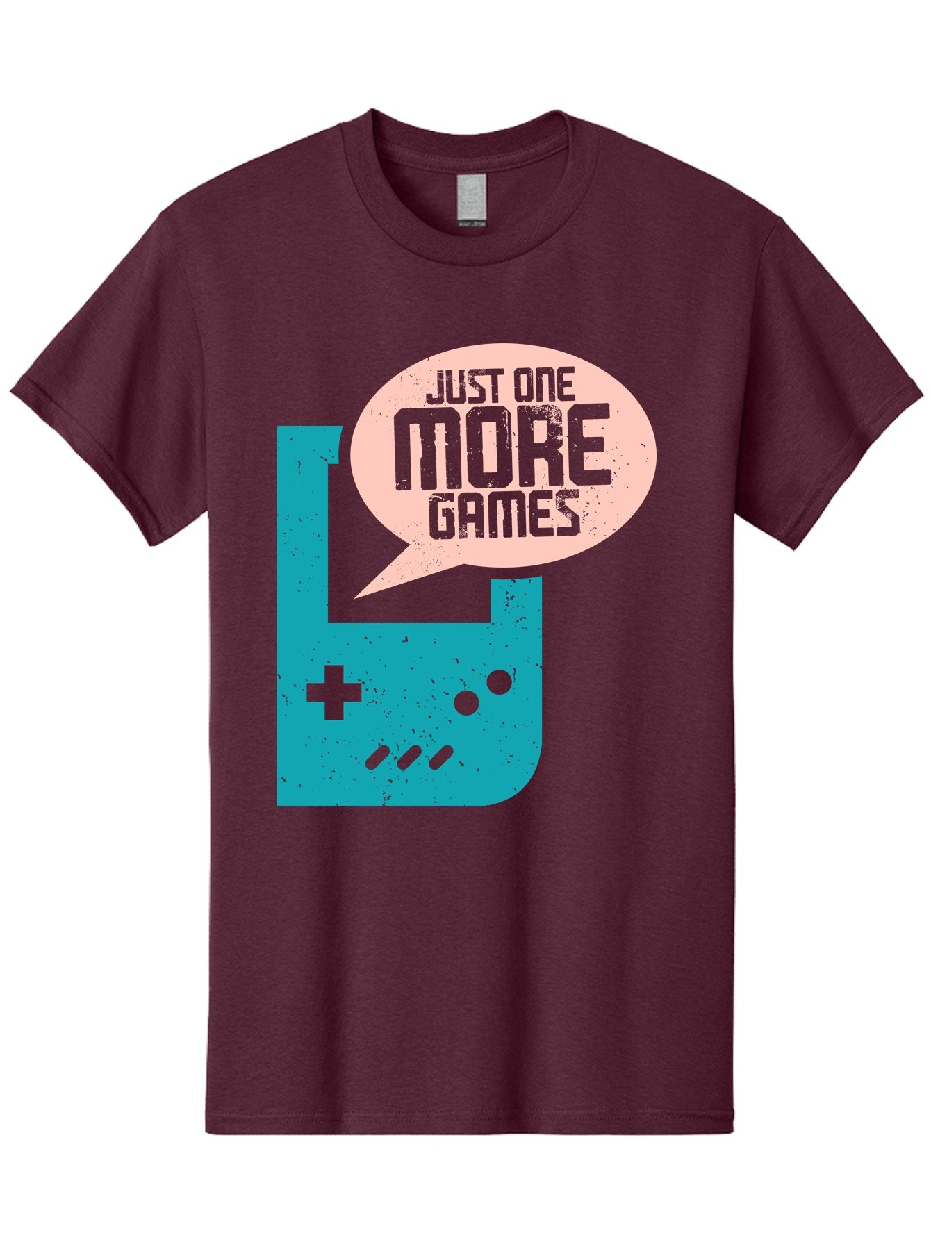 Just-One-More-Games Men'S Graphic Tee, 100% Cotton, Comfortable Casual Summer Wear, Machine Washable, Retro Gaming, Video Game Controller, Nostalgic Design, Just One More Games, Gaming Culture, Pixel Art, Retro Aesthetic, Gamer Quote, -  Aaa650