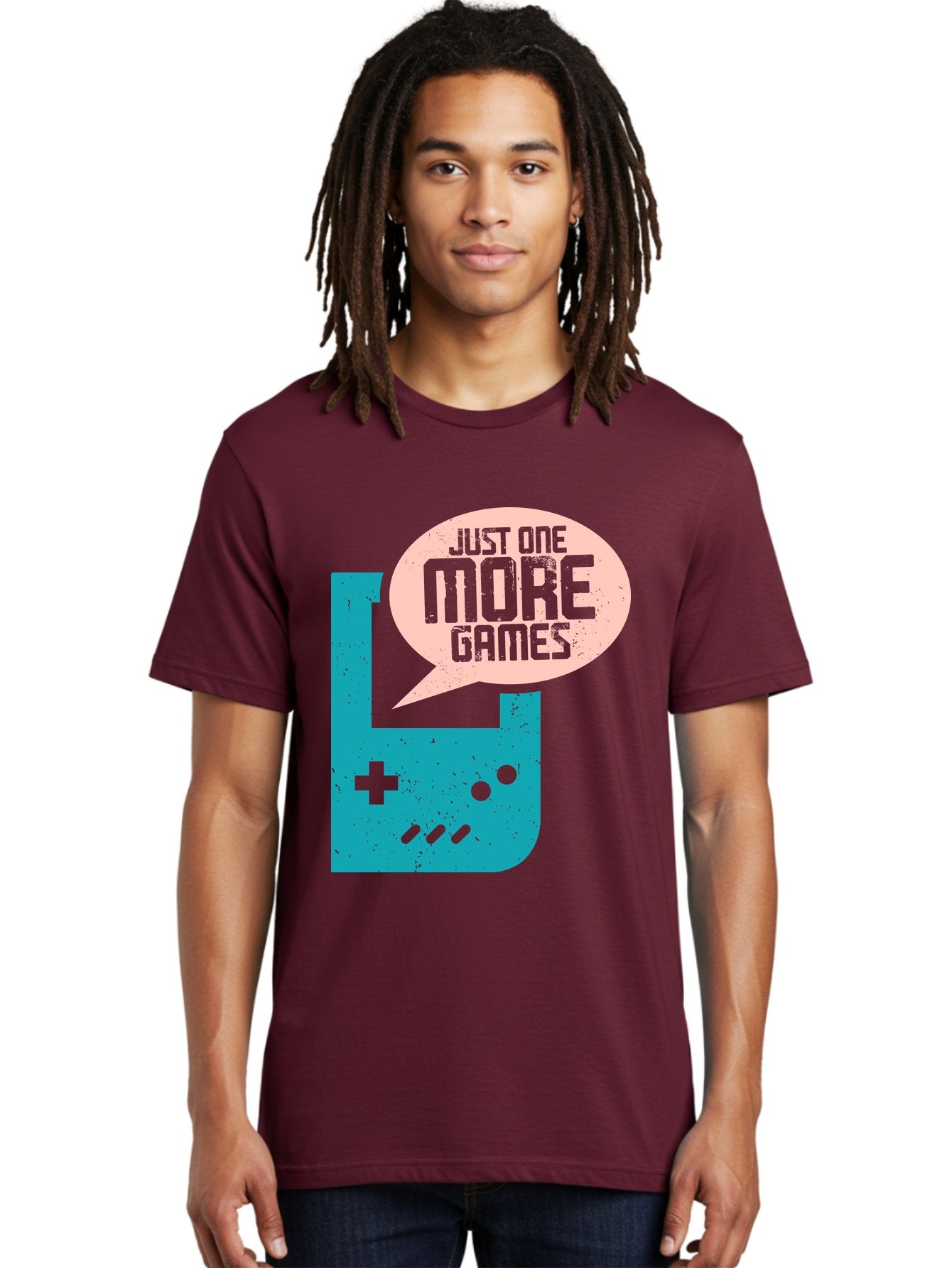 Just-One-More-Games Men'S Graphic Tee, 100% Cotton, Comfortable Casual Summer Wear, Machine Washable, Retro Gaming, Video Game Controller, Nostalgic Design, Just One More Games, Gaming Culture, Pixel Art, Retro Aesthetic, Gamer Quote, -  Aaa650 21