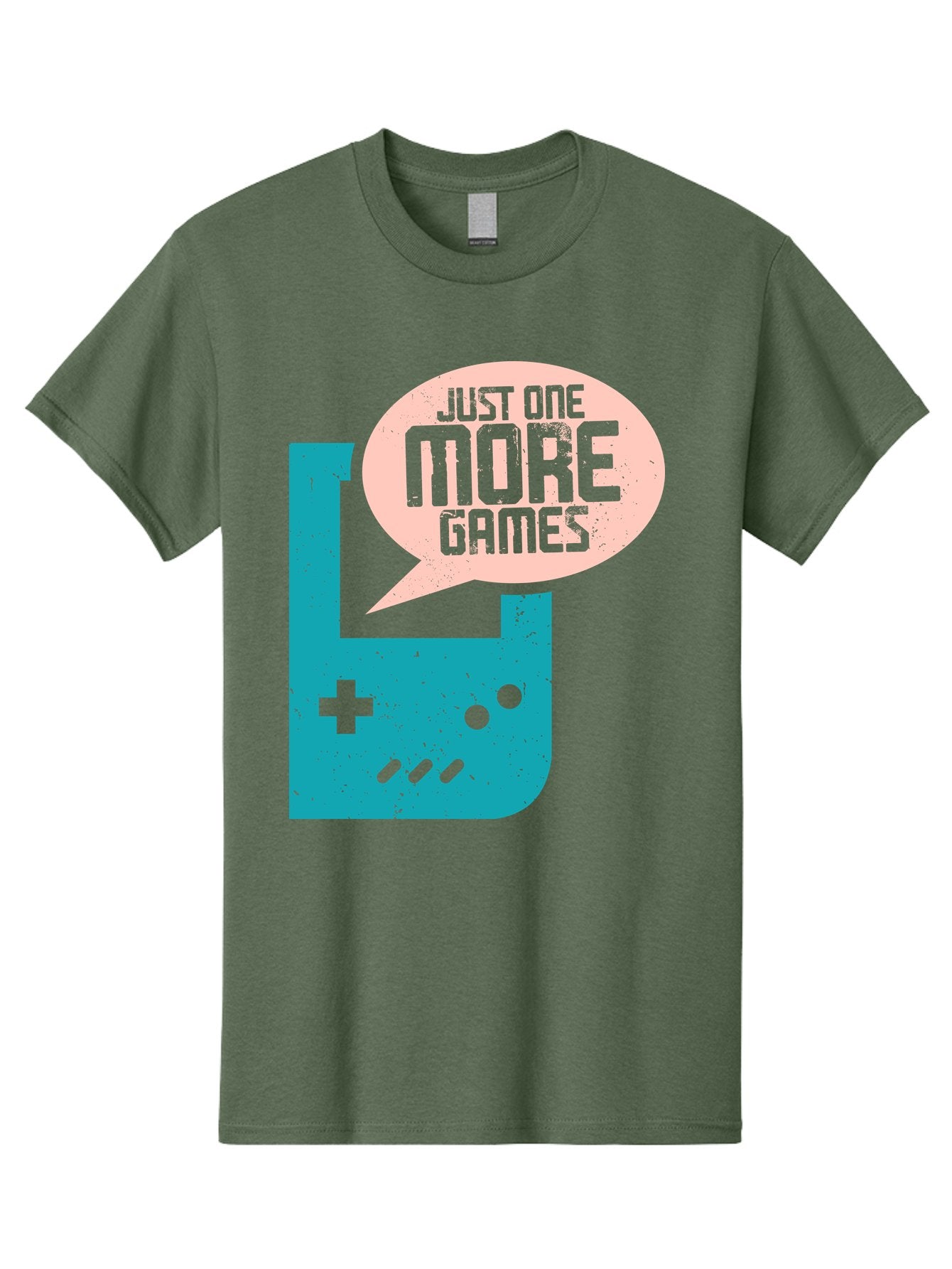 Just-One-More-Games Men'S Graphic Tee, 100% Cotton, Comfortable Casual Summer Wear, Machine Washable, Retro Gaming, Video Game Controller, Nostalgic Design, Just One More Games, Gaming Culture, Pixel Art, Retro Aesthetic, Gamer Quote, -  Aaa650