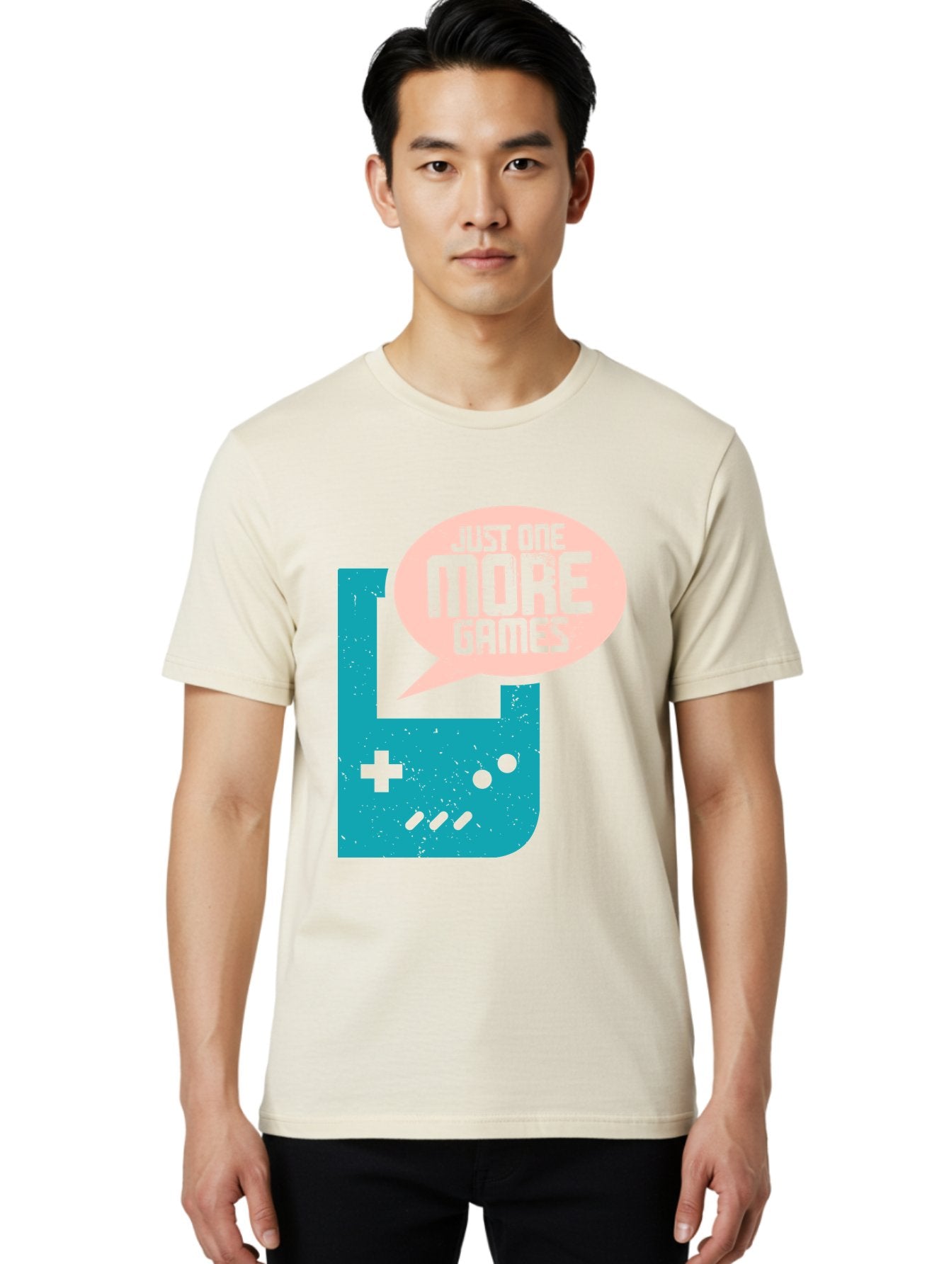 Just-One-More-Games Men'S Graphic Tee, 100% Cotton, Comfortable Casual Summer Wear, Machine Washable, Retro Gaming, Video Game Controller, Nostalgic Design, Just One More Games, Gaming Culture, Pixel Art, Retro Aesthetic, Gamer Quote, -  Aaa650 18