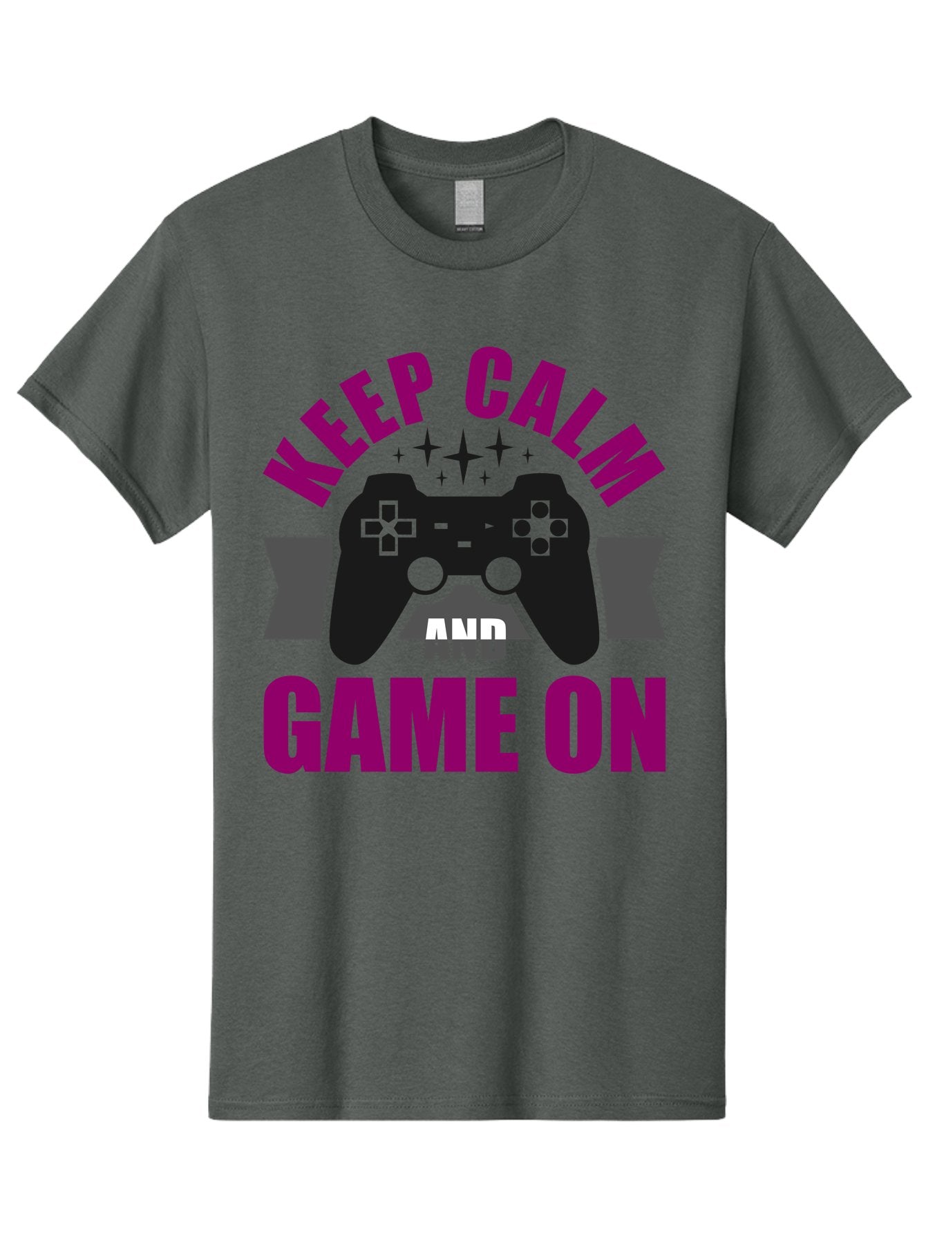 Keep-Calm-And-Game-On Men'S Graphic Tee, 100% Cotton, Comfortable Casual Summer Wear, Machine Washable, Gaming Inspiration, Motivational Quote, Video Game Controller, Keep Calm, Game On, Gaming Quote, Motivational Poster, -  Aaa651 4