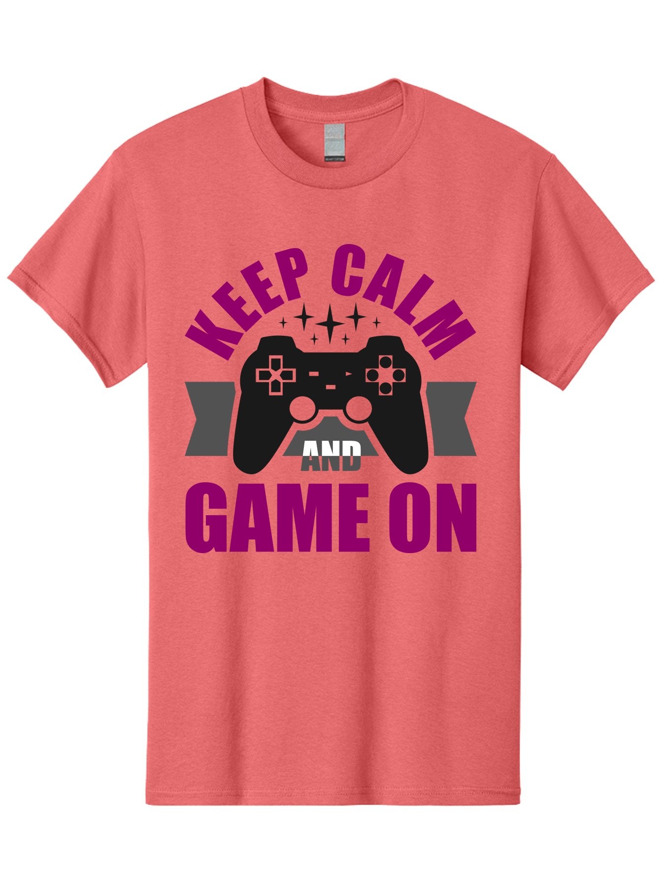 Keep-Calm-And-Game-On Men'S Graphic Tee, 100% Cotton, Comfortable Casual Summer Wear, Machine Washable, Gaming Inspiration, Motivational Quote, Video Game Controller, Keep Calm, Game On, Gaming Quote, Motivational Poster, -  Aaa651 10