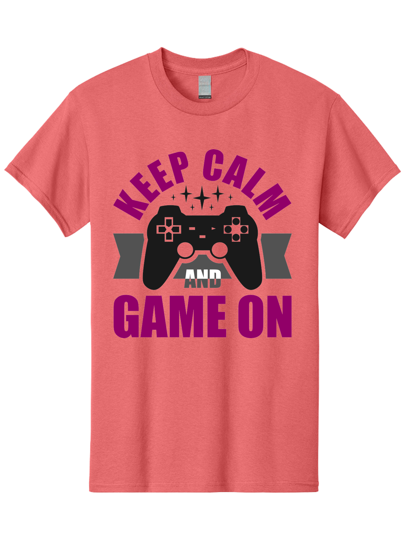 Keep-Calm-And-Game-On Men'S Graphic Tee, 100% Cotton, Comfortable Casual Summer Wear, Machine Washable, Gaming Inspiration, Motivational Quote, Video Game Controller, Keep Calm, Game On, Gaming Quote, Motivational Poster, -  Aaa651 5