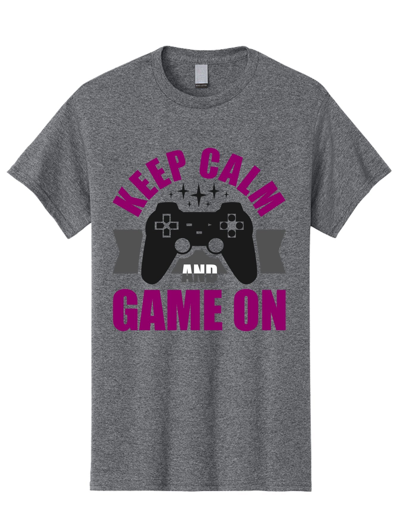 Keep-Calm-And-Game-On Men'S Graphic Tee, 100% Cotton, Comfortable Casual Summer Wear, Machine Washable, Gaming Inspiration, Motivational Quote, Video Game Controller, Keep Calm, Game On, Gaming Quote, Motivational Poster, -  Aaa651 6