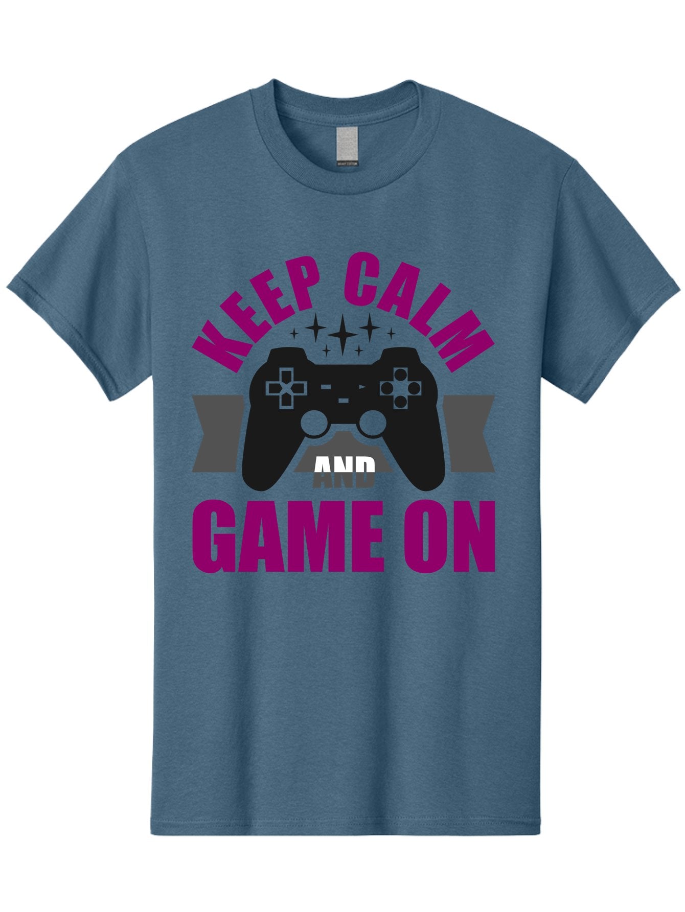 Keep-Calm-And-Game-On Men'S Graphic Tee, 100% Cotton, Comfortable Casual Summer Wear, Machine Washable, Gaming Inspiration, Motivational Quote, Video Game Controller, Keep Calm, Game On, Gaming Quote, Motivational Poster, -  Aaa651 5