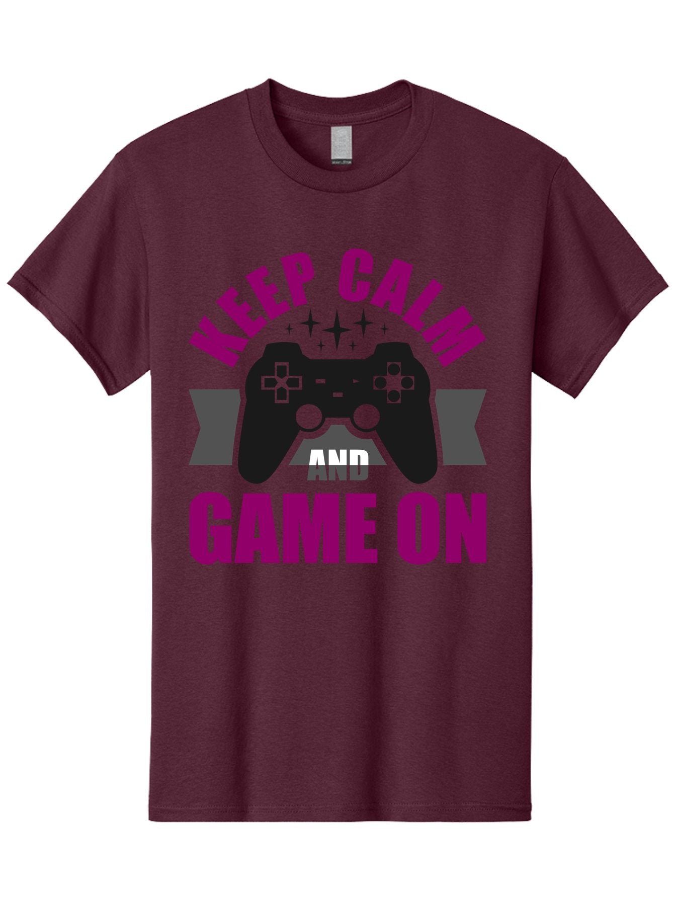Keep-Calm-And-Game-On Men'S Graphic Tee, 100% Cotton, Comfortable Casual Summer Wear, Machine Washable, Gaming Inspiration, Motivational Quote, Video Game Controller, Keep Calm, Game On, Gaming Quote, Motivational Poster, -  Aaa651 14