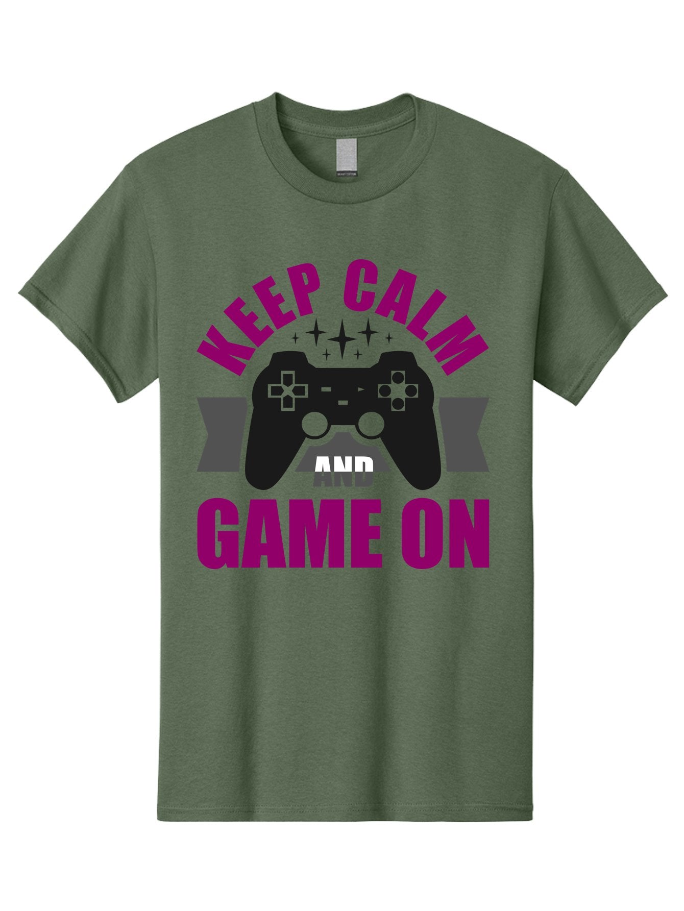 Keep-Calm-And-Game-On Men'S Graphic Tee, 100% Cotton, Comfortable Casual Summer Wear, Machine Washable, Gaming Inspiration, Motivational Quote, Video Game Controller, Keep Calm, Game On, Gaming Quote, Motivational Poster, -  Aaa651 3