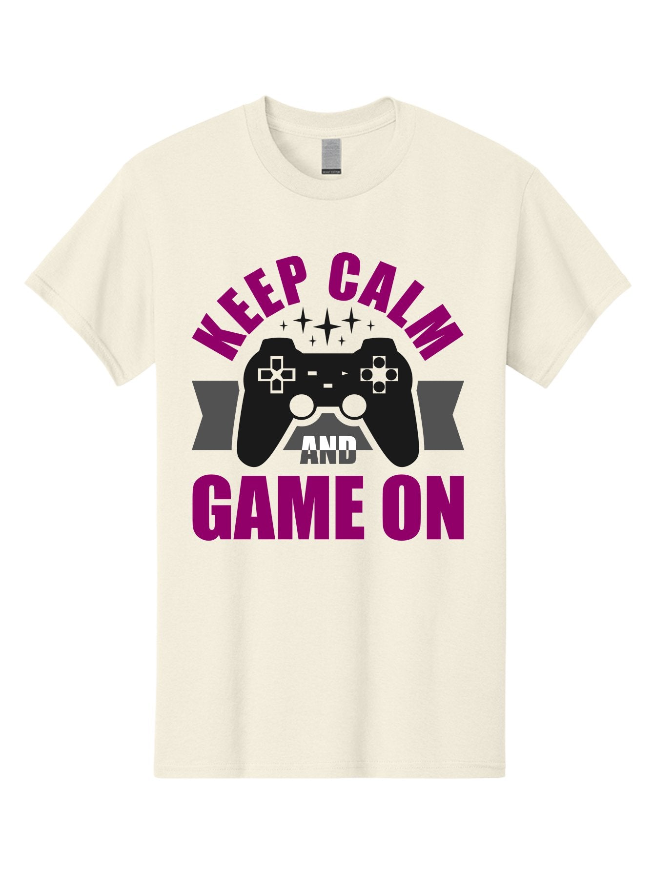 Keep-Calm-And-Game-On Men'S Graphic Tee, 100% Cotton, Comfortable Casual Summer Wear, Machine Washable, Gaming Inspiration, Motivational Quote, Video Game Controller, Keep Calm, Game On, Gaming Quote, Motivational Poster, -  Aaa651 11