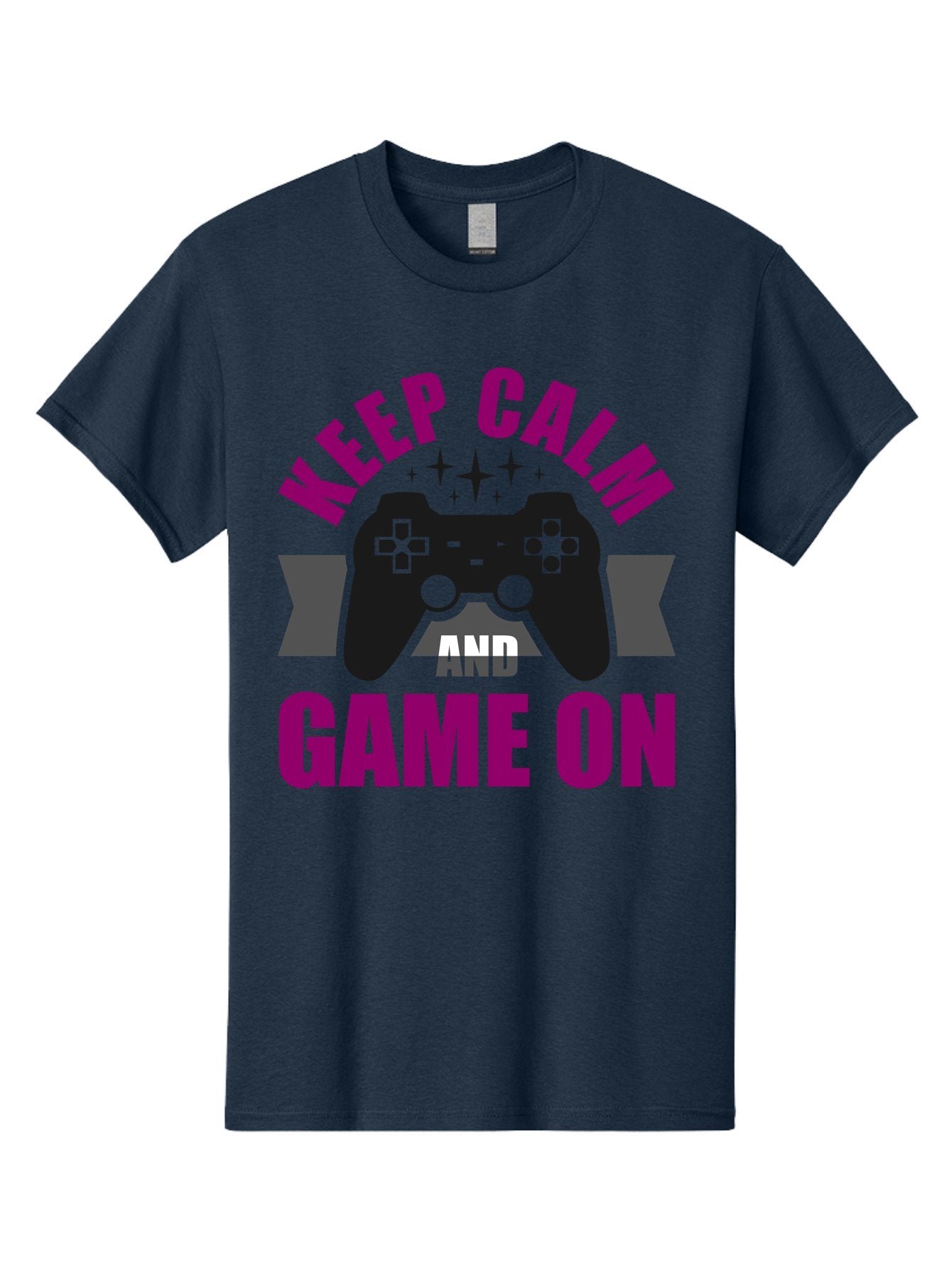 Keep-Calm-And-Game-On Men'S Graphic Tee, 100% Cotton, Comfortable Casual Summer Wear, Machine Washable, Gaming Inspiration, Motivational Quote, Video Game Controller, Keep Calm, Game On, Gaming Quote, Motivational Poster, -  Aaa651 12