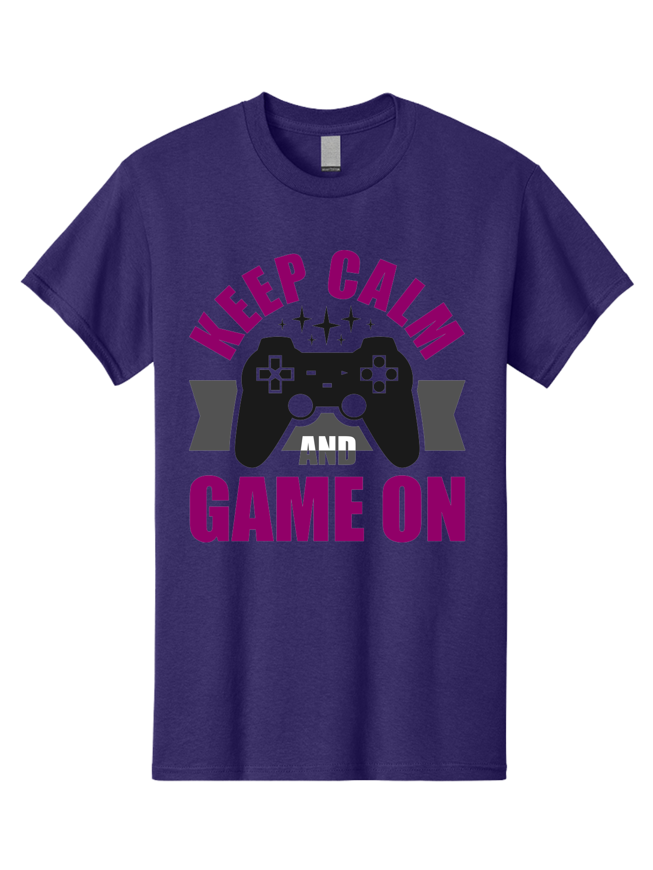 Keep-Calm-And-Game-On Men'S Graphic Tee, 100% Cotton, Comfortable Casual Summer Wear, Machine Washable, Gaming Inspiration, Motivational Quote, Video Game Controller, Keep Calm, Game On, Gaming Quote, Motivational Poster, -  Aaa651 21