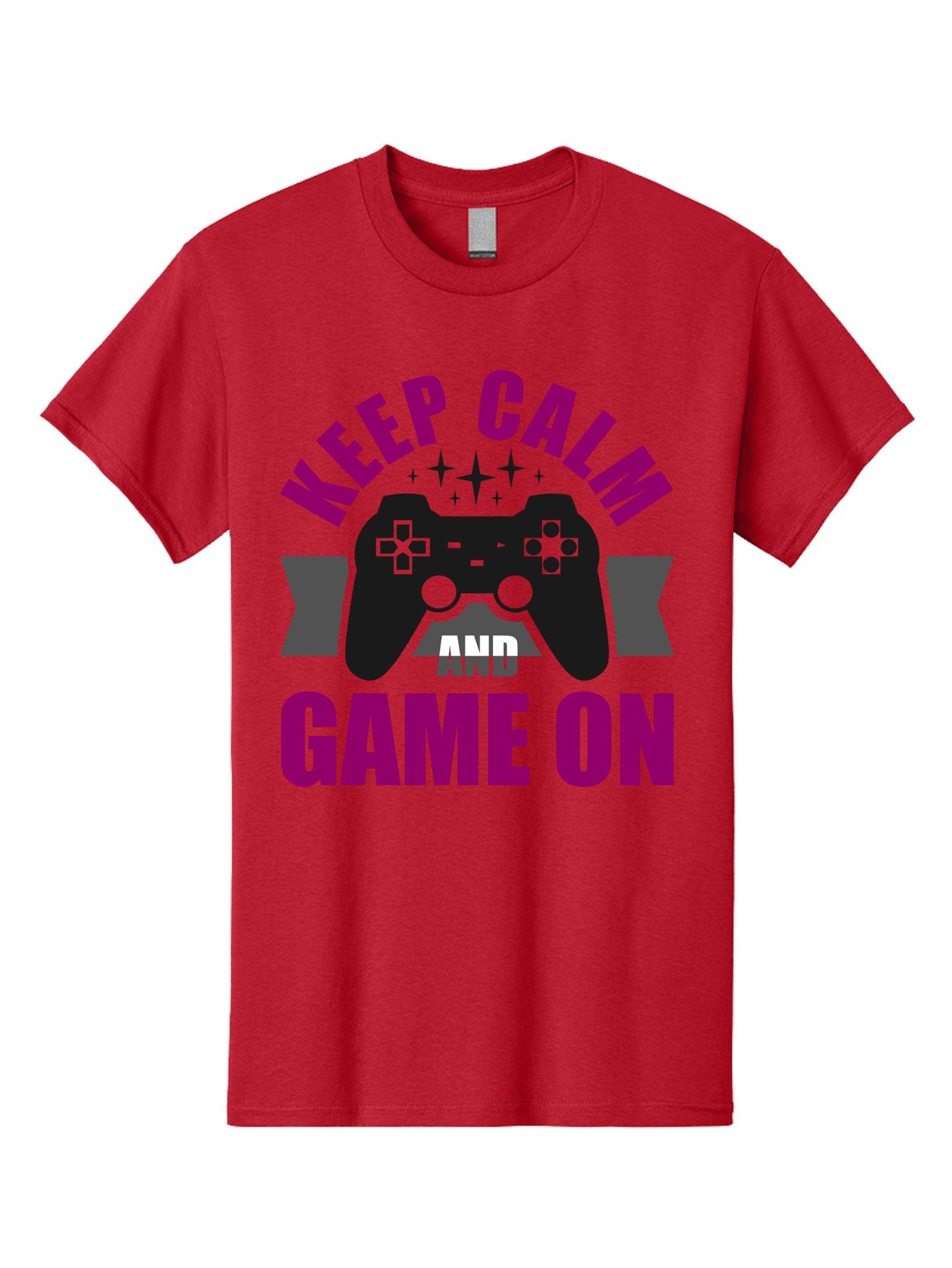 Keep-Calm-And-Game-On Men'S Graphic Tee, 100% Cotton, Comfortable Casual Summer Wear, Machine Washable, Gaming Inspiration, Motivational Quote, Video Game Controller, Keep Calm, Game On, Gaming Quote, Motivational Poster, -  Aaa651 15