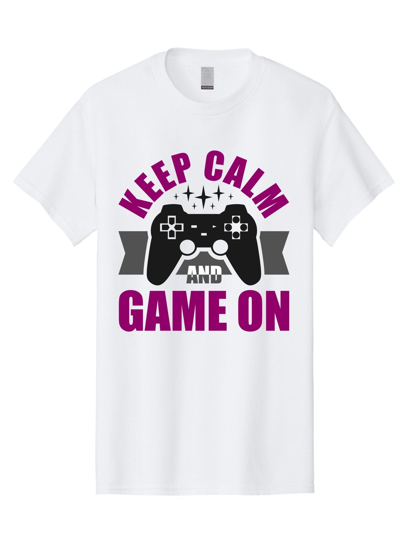 Keep-Calm-And-Game-On Men'S Graphic Tee, 100% Cotton, Comfortable Casual Summer Wear, Machine Washable, Gaming Inspiration, Motivational Quote, Video Game Controller, Keep Calm, Game On, Gaming Quote, Motivational Poster, -  Aaa651 13