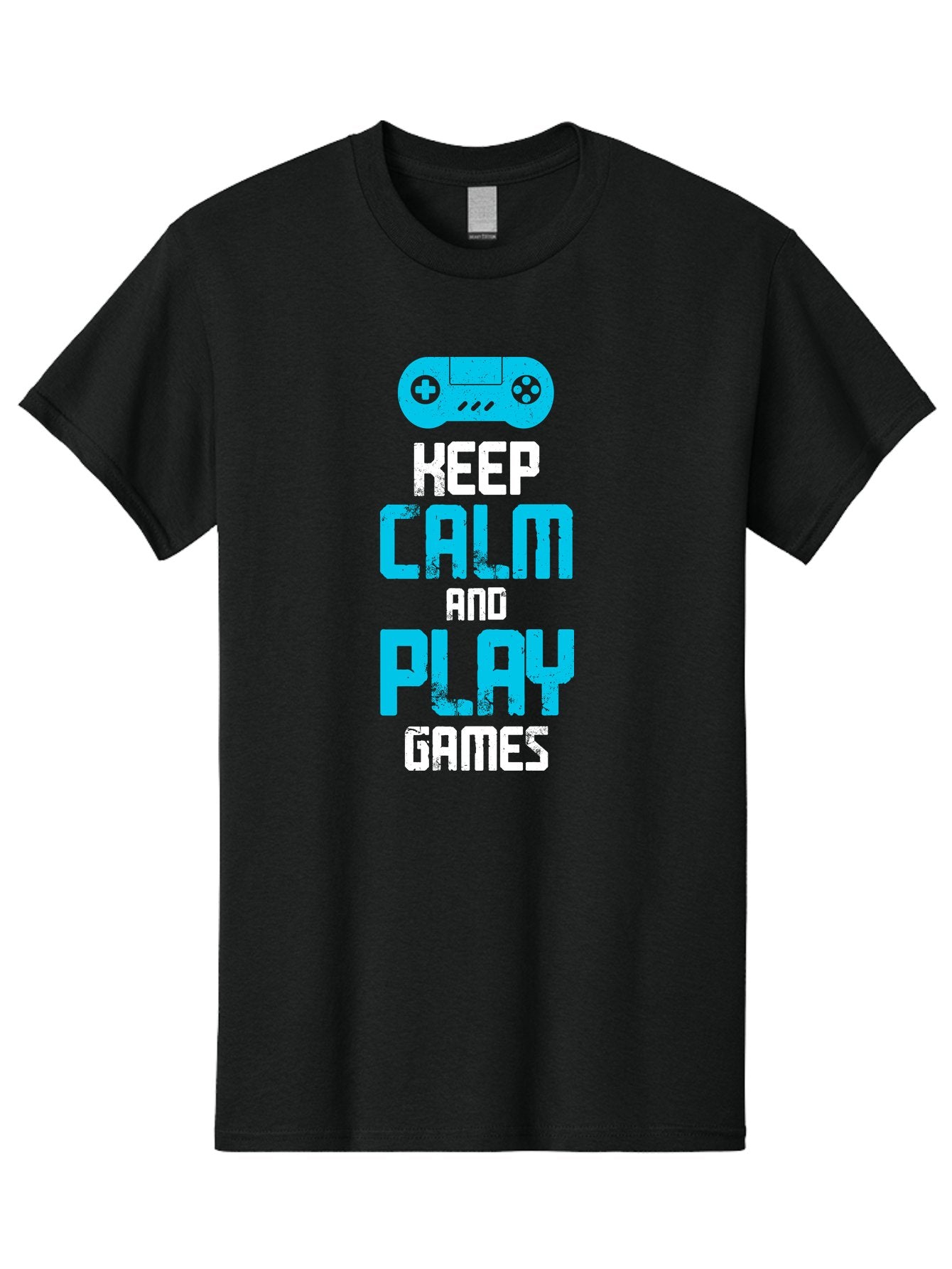 Keep-Calm-And-Play-Games Men'S Graphic Tee, 100% Cotton, Comfortable Casual Summer Wear, Machine Washable, Gaming Poster, Playful Design, Keep Calm Parody, Video Game Controller, Gamer Gift, Retro Gaming Style, Fun Typography, -  Aaa652 9