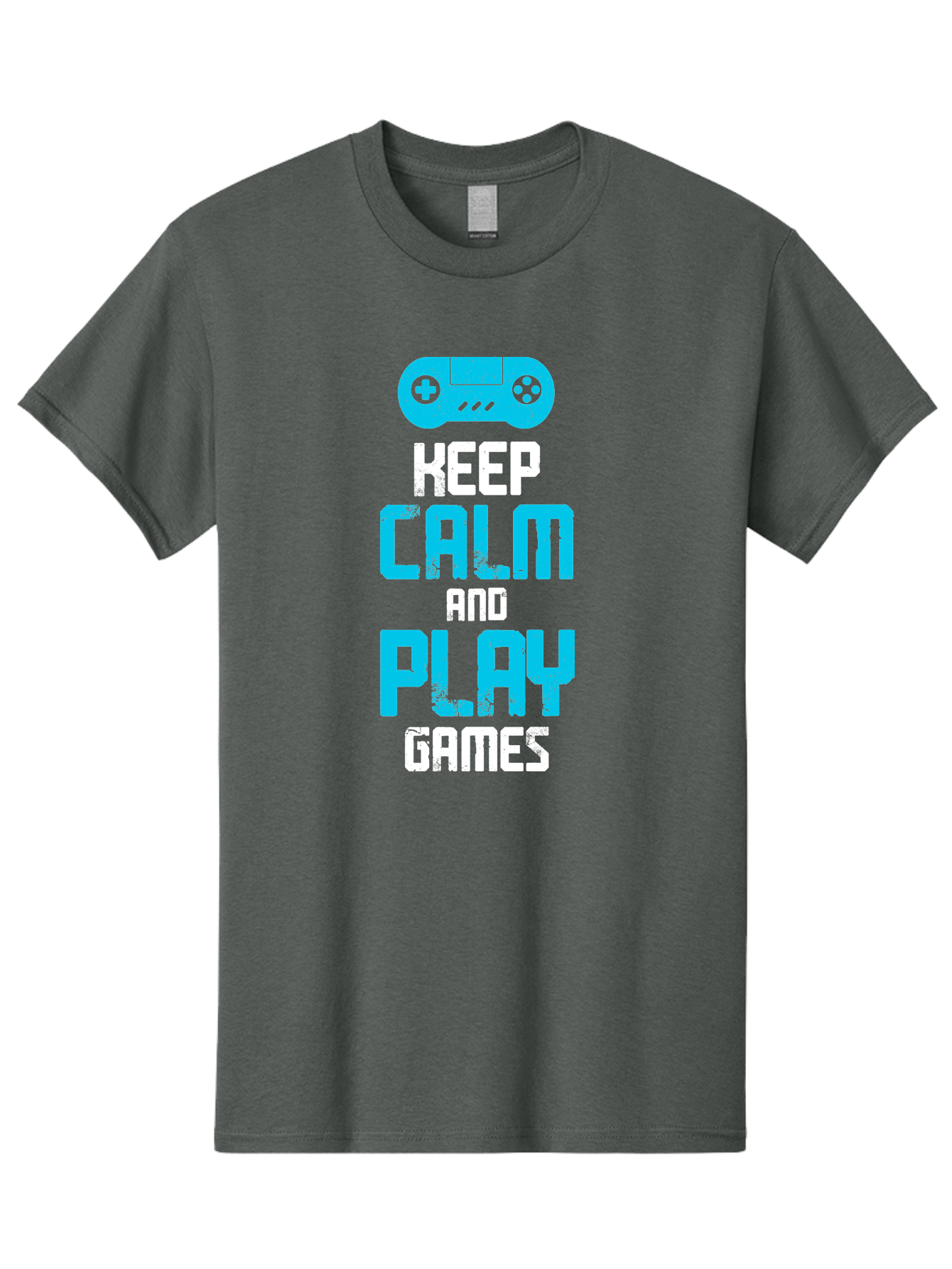Keep-Calm-And-Play-Games Men'S Graphic Tee, 100% Cotton, Comfortable Casual Summer Wear, Machine Washable, Gaming Poster, Playful Design, Keep Calm Parody, Video Game Controller, Gamer Gift, Retro Gaming Style, Fun Typography, -  Aaa652 3
