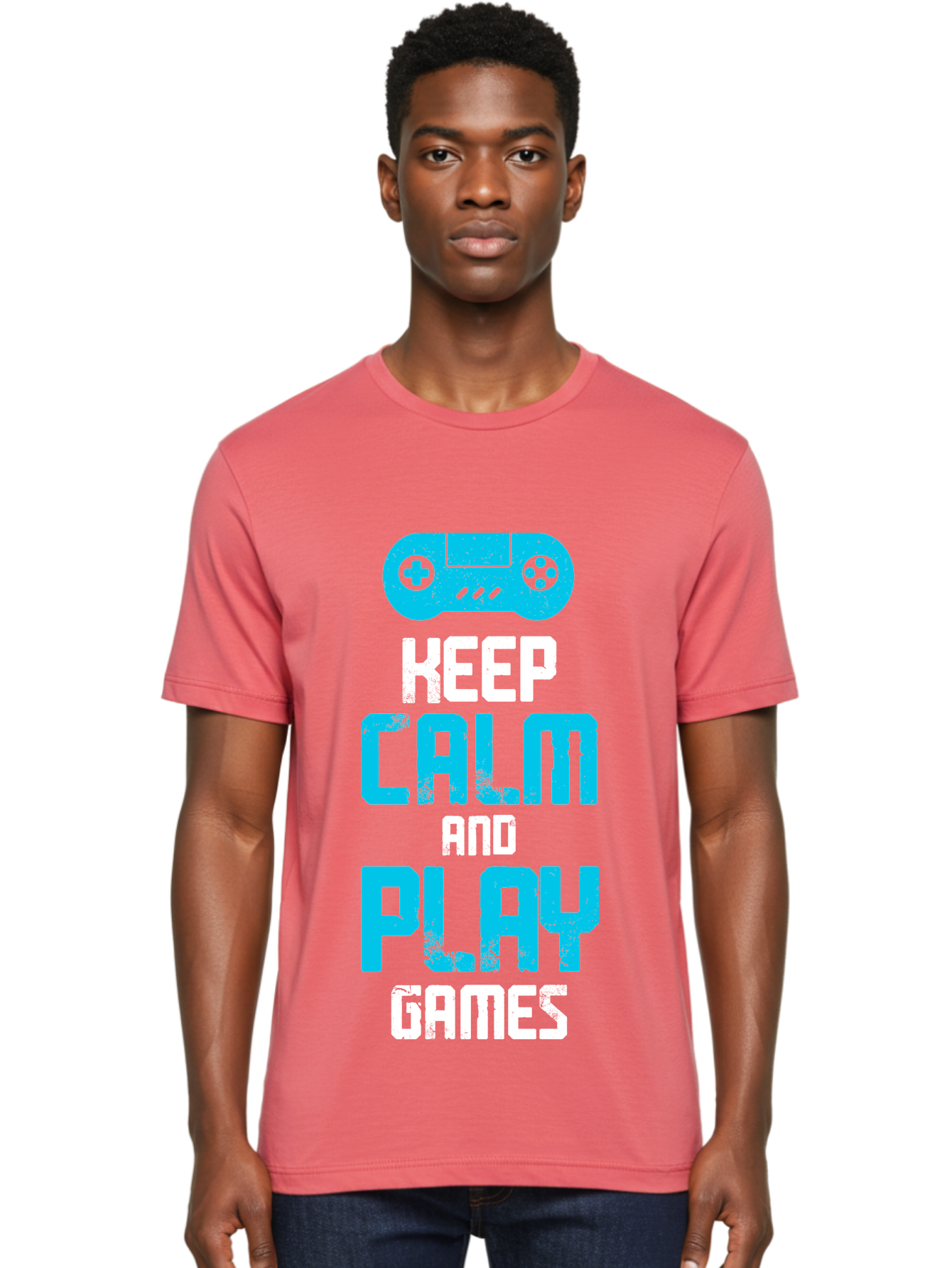 Keep-Calm-And-Play-Games Men'S Graphic Tee, 100% Cotton, Comfortable Casual Summer Wear, Machine Washable, Gaming Poster, Playful Design, Keep Calm Parody, Video Game Controller, Gamer Gift, Retro Gaming Style, Fun Typography, -  Aaa652 16
