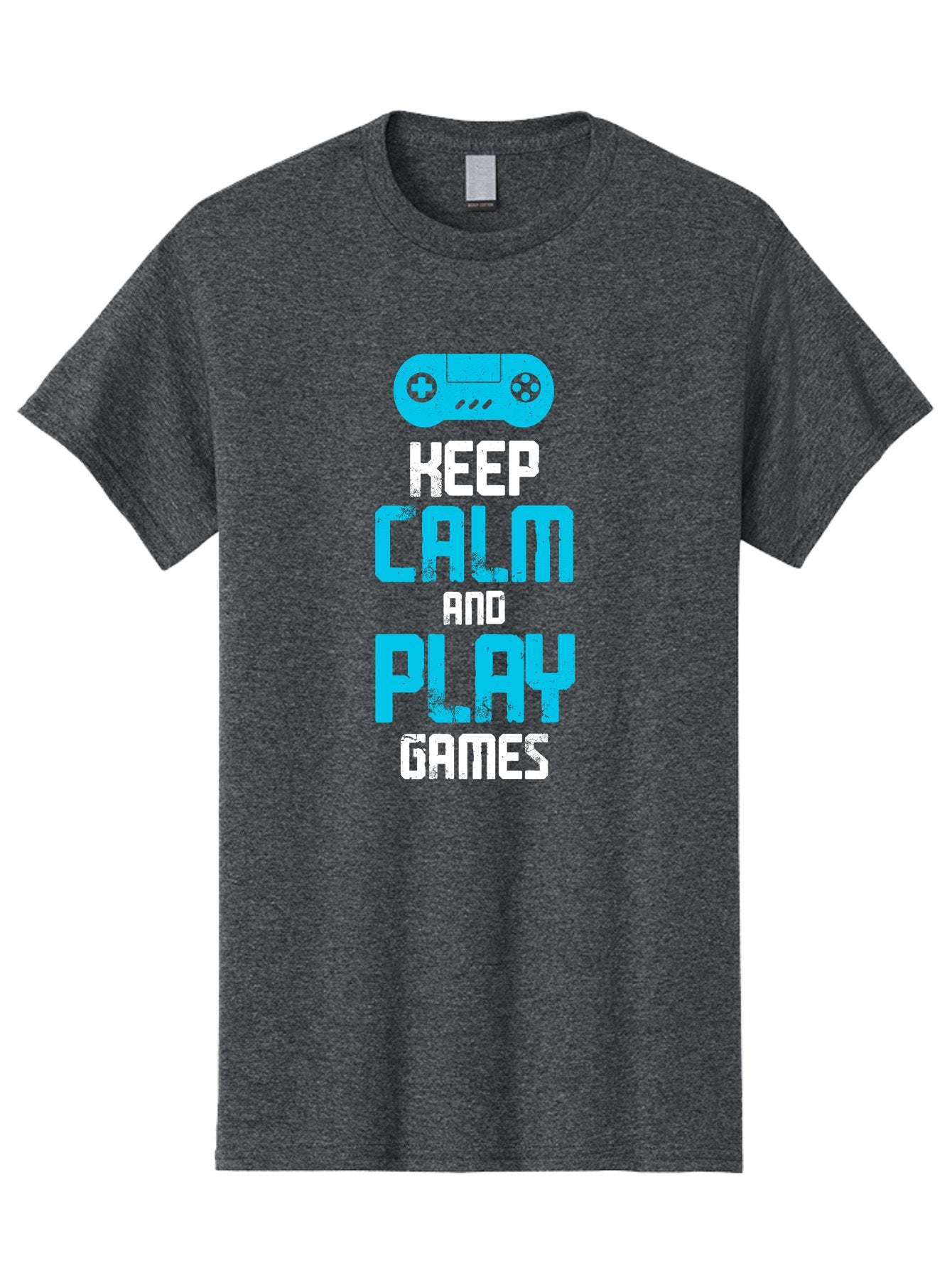 Keep-Calm-And-Play-Games Men'S Graphic Tee, 100% Cotton, Comfortable Casual Summer Wear, Machine Washable, Gaming Poster, Playful Design, Keep Calm Parody, Video Game Controller, Gamer Gift, Retro Gaming Style, Fun Typography, -  Aaa652 7