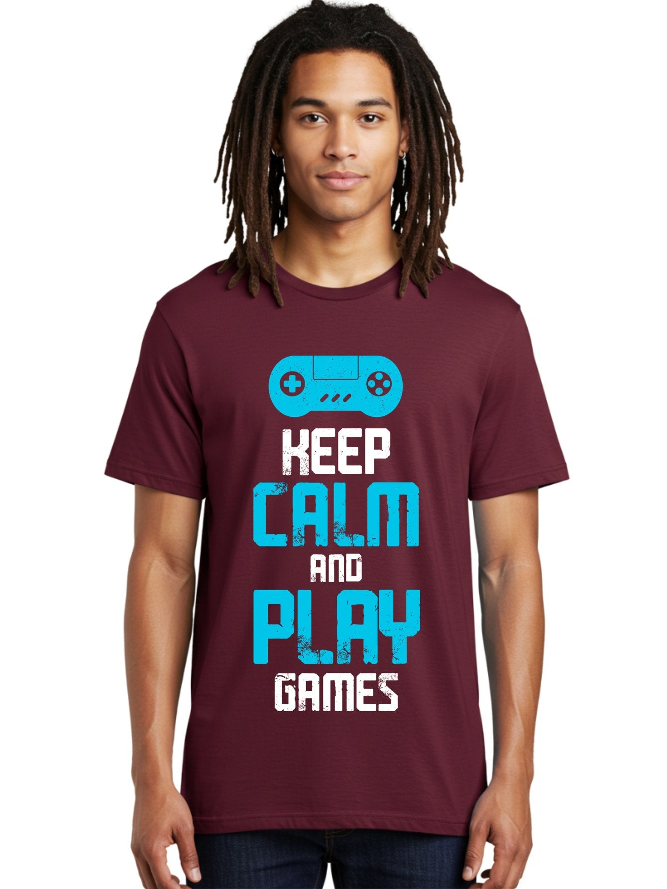 Keep-Calm-And-Play-Games Men'S Graphic Tee, 100% Cotton, Comfortable Casual Summer Wear, Machine Washable, Gaming Poster, Playful Design, Keep Calm Parody, Video Game Controller, Gamer Gift, Retro Gaming Style, Fun Typography, -  Aaa652 20