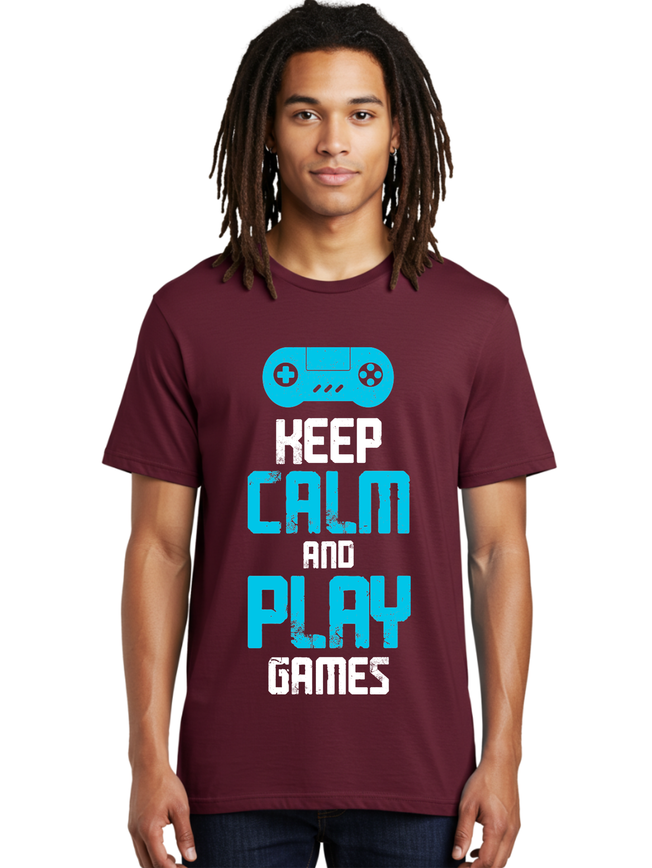 Keep-Calm-And-Play-Games Men'S Graphic Tee, 100% Cotton, Comfortable Casual Summer Wear, Machine Washable, Gaming Poster, Playful Design, Keep Calm Parody, Video Game Controller, Gamer Gift, Retro Gaming Style, Fun Typography, -  Aaa652 14