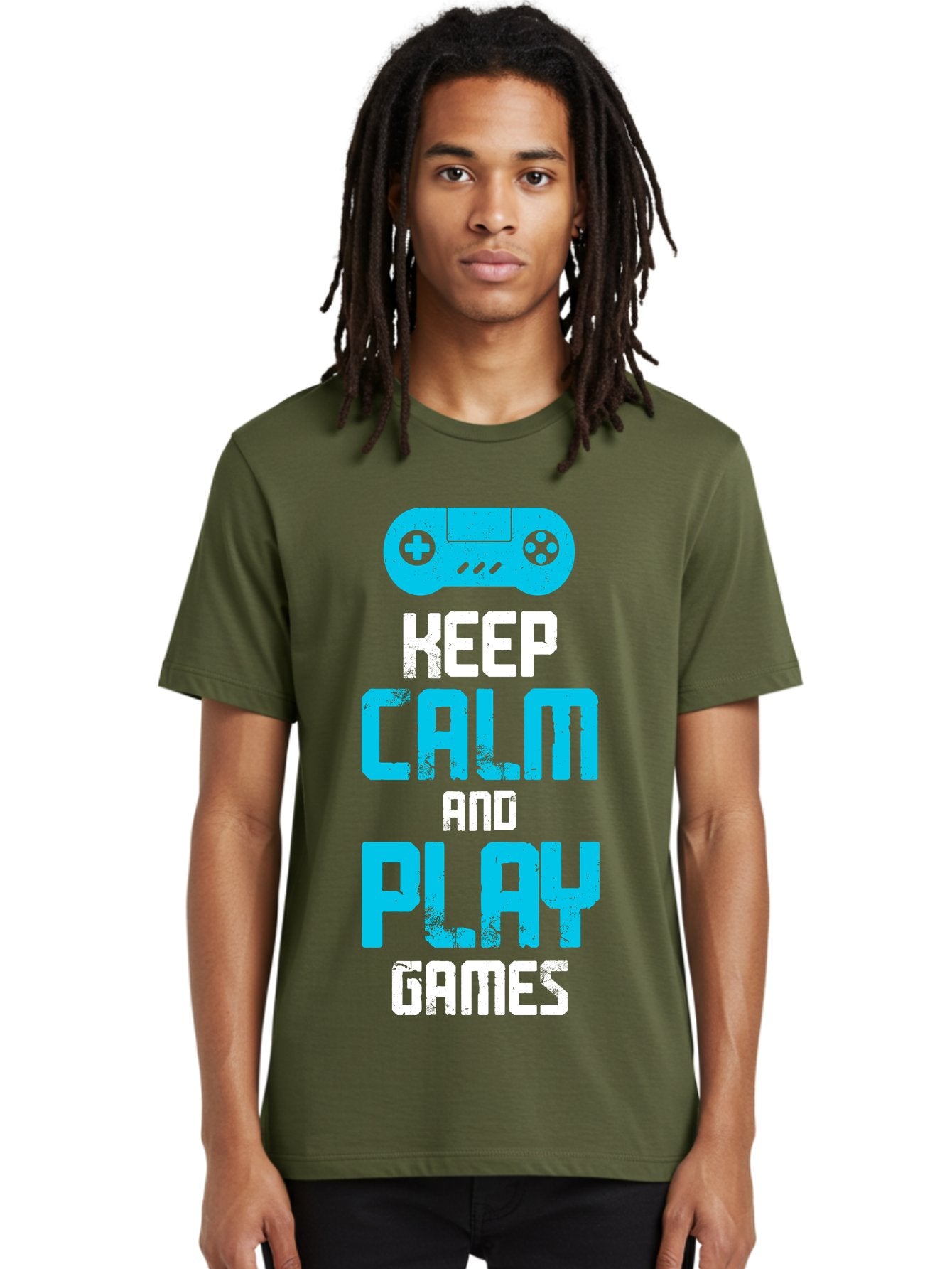 Keep-Calm-And-Play-Games Men'S Graphic Tee, 100% Cotton, Comfortable Casual Summer Wear, Machine Washable, Gaming Poster, Playful Design, Keep Calm Parody, Video Game Controller, Gamer Gift, Retro Gaming Style, Fun Typography, -  Aaa652 18