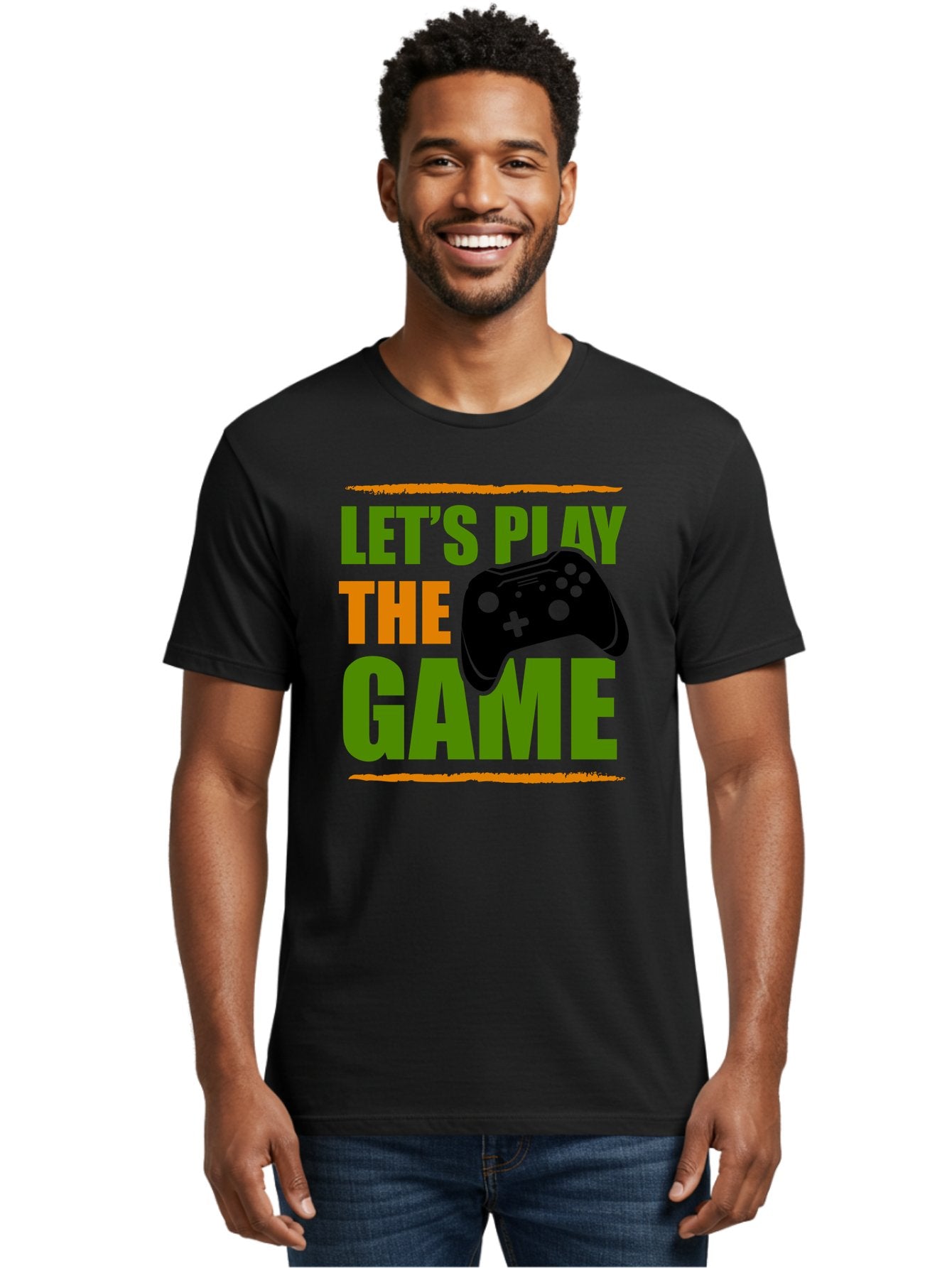 Let-S-Play-Game Men'S Graphic Tee, 100% Cotton, Comfortable Casual Summer Wear, Machine Washable, Game Controller, Playful Vibe, Gaming Inspiration, Let'S Play, Fun Gaming, Video Game, Gaming Culture, Gaming Community, Game On -  Aaa653 22