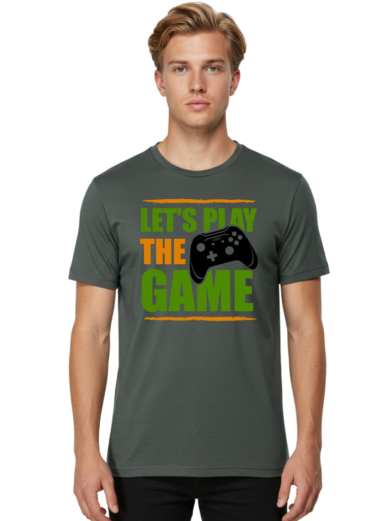 Let-S-Play-Game Men'S Graphic Tee, 100% Cotton, Comfortable Casual Summer Wear, Machine Washable, Game Controller, Playful Vibe, Gaming Inspiration, Let'S Play, Fun Gaming, Video Game, Gaming Culture, Gaming Community, Game On -  Aaa653 24