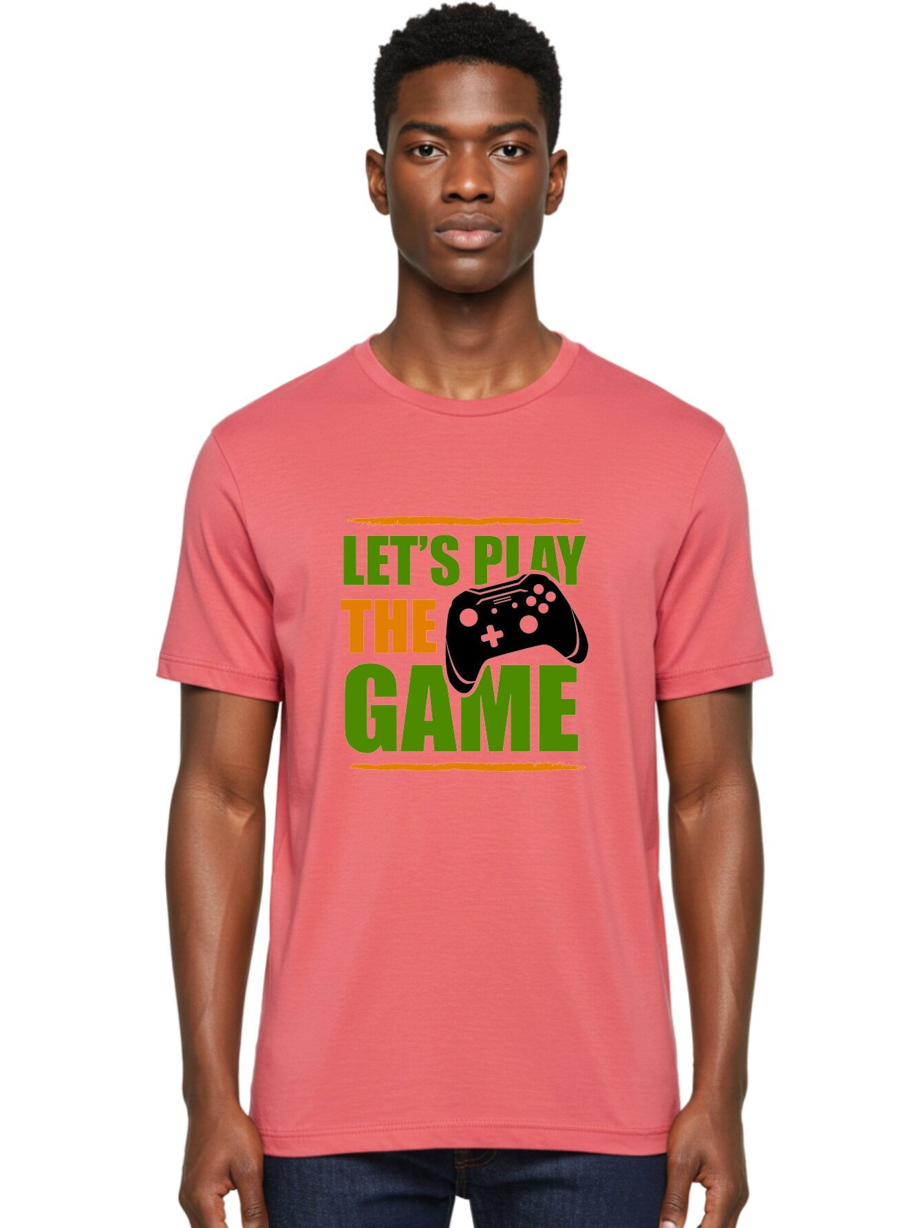 Let-S-Play-Game Men'S Graphic Tee, 100% Cotton, Comfortable Casual Summer Wear, Machine Washable, Game Controller, Playful Vibe, Gaming Inspiration, Let'S Play, Fun Gaming, Video Game, Gaming Culture, Gaming Community, Game On -  Aaa653 23