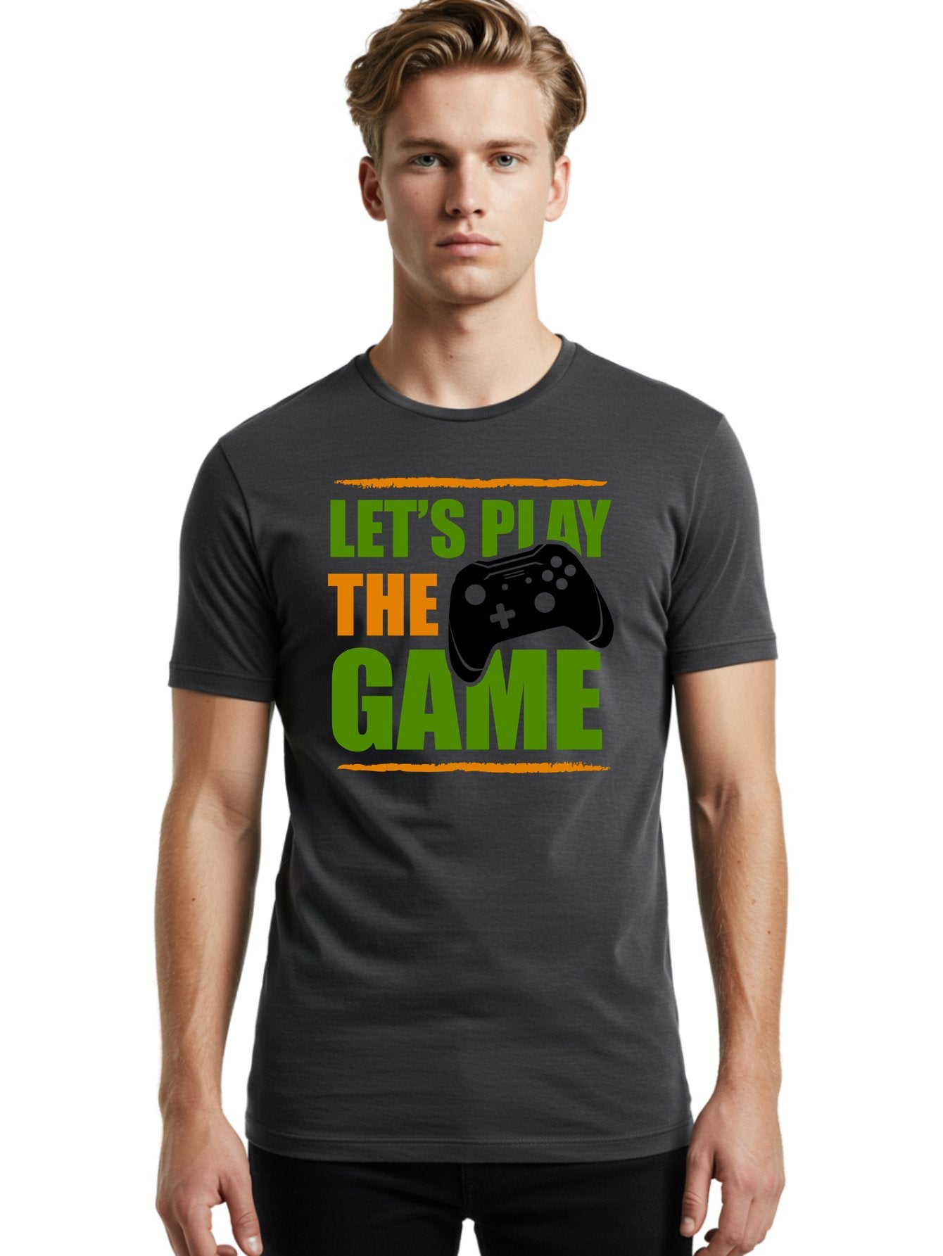 Let-S-Play-Game Men'S Graphic Tee, 100% Cotton, Comfortable Casual Summer Wear, Machine Washable, Game Controller, Playful Vibe, Gaming Inspiration, Let'S Play, Fun Gaming, Video Game, Gaming Culture, Gaming Community, Game On -  Aaa653 19